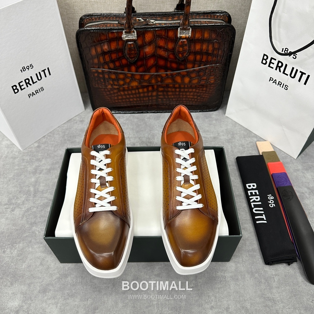 Berluti Stellar Diamond-Cut Calfskin Black Sneakers 벨루티 스텔라 다이아몬드 컷 송아지가죽 블랙 스니커즈 1