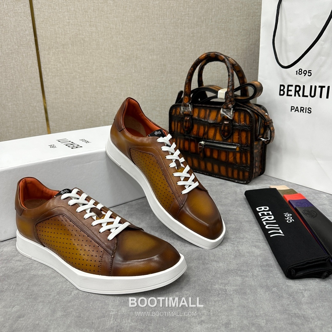 Berluti Stellar Diamond-Cut Calfskin Black Sneakers 벨루티 스텔라 다이아몬드 컷 송아지가죽 블랙 스니커즈 2