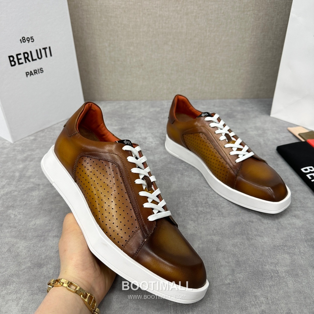 Berluti Stellar Diamond-Cut Calfskin Black Sneakers 벨루티 스텔라 다이아몬드 컷 송아지가죽 블랙 스니커즈 3