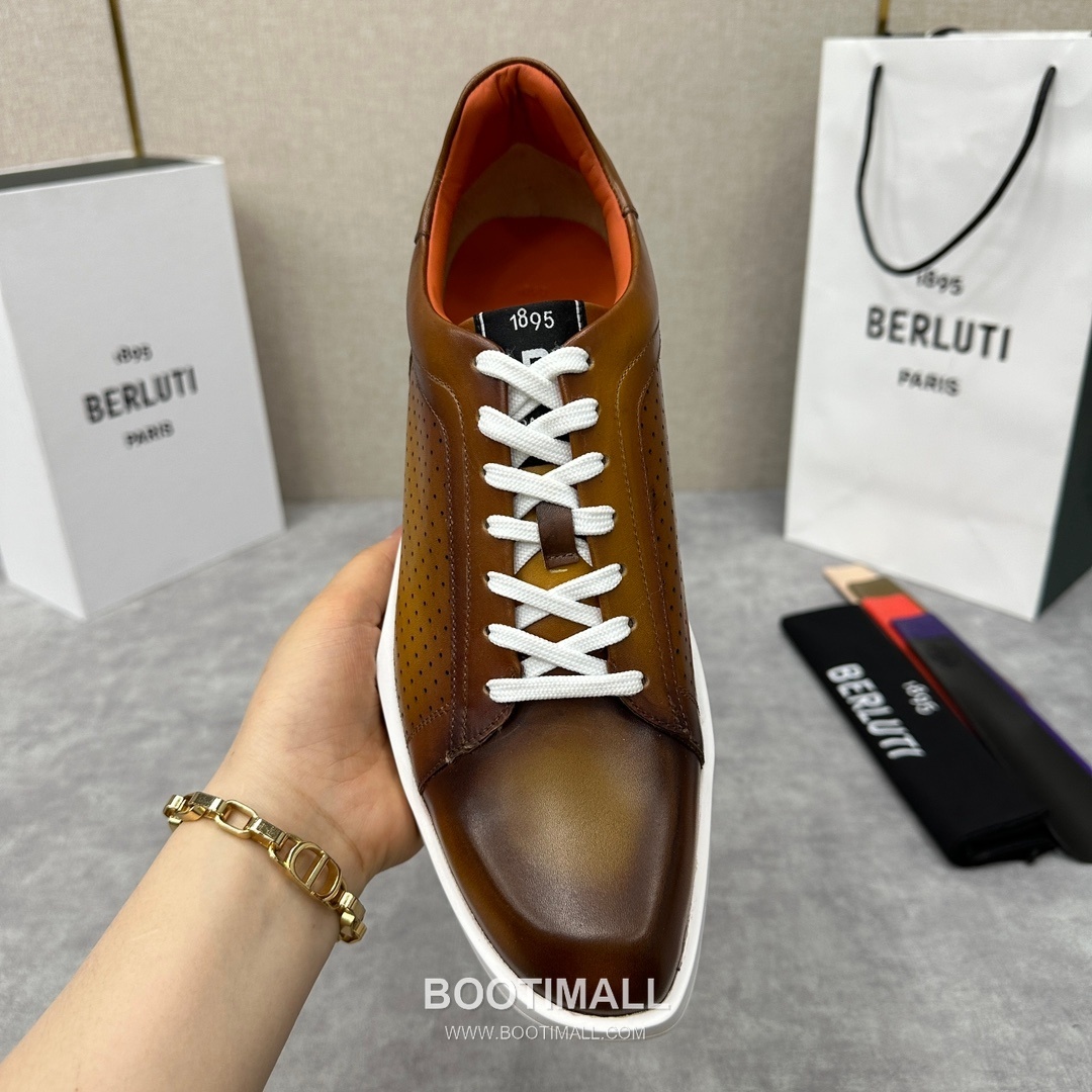 Berluti Stellar Diamond-Cut Calfskin Black Sneakers 벨루티 스텔라 다이아몬드 컷 송아지가죽 블랙 스니커즈 7