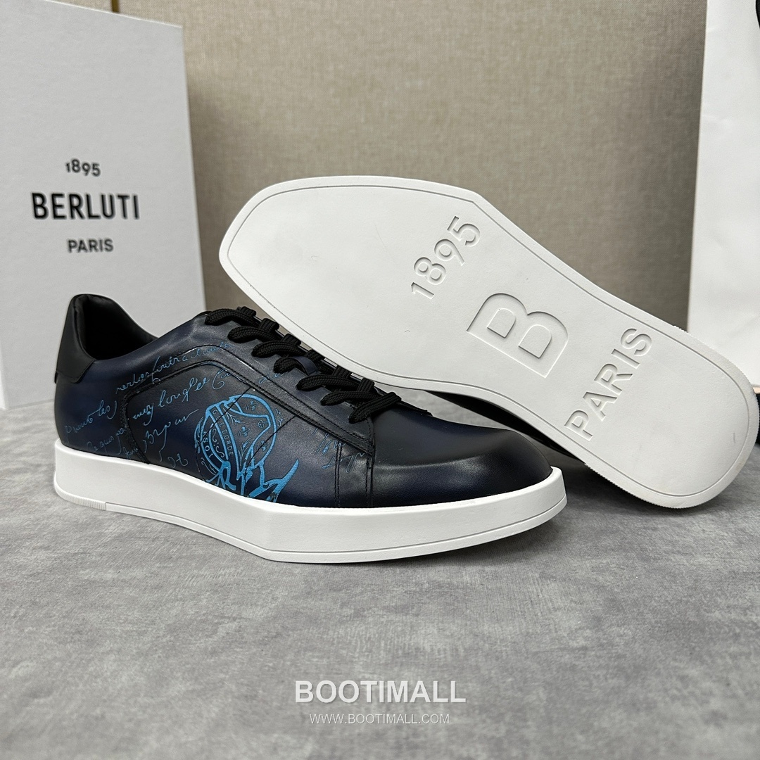 Berluti Stellar Scritto Venezia Hand-Patinated Calfskin Black Sneakers 벨루티 스텔라 스크리토 베네치아 핸드 파티나 송아지가죽 블랙 스니커즈 6