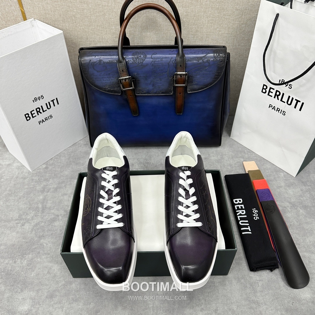 Berluti Stellar Scritto Venezia Hand-Patinated Calfskin Black Sneakers 벨루티 스텔라 스크리토 베네치아 핸드 파티나 송아지가죽 블랙 스니커즈 1
