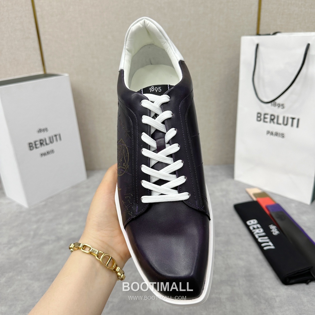 Berluti Stellar Scritto Venezia Hand-Patinated Calfskin Black Sneakers 벨루티 스텔라 스크리토 베네치아 핸드 파티나 송아지가죽 블랙 스니커즈 7