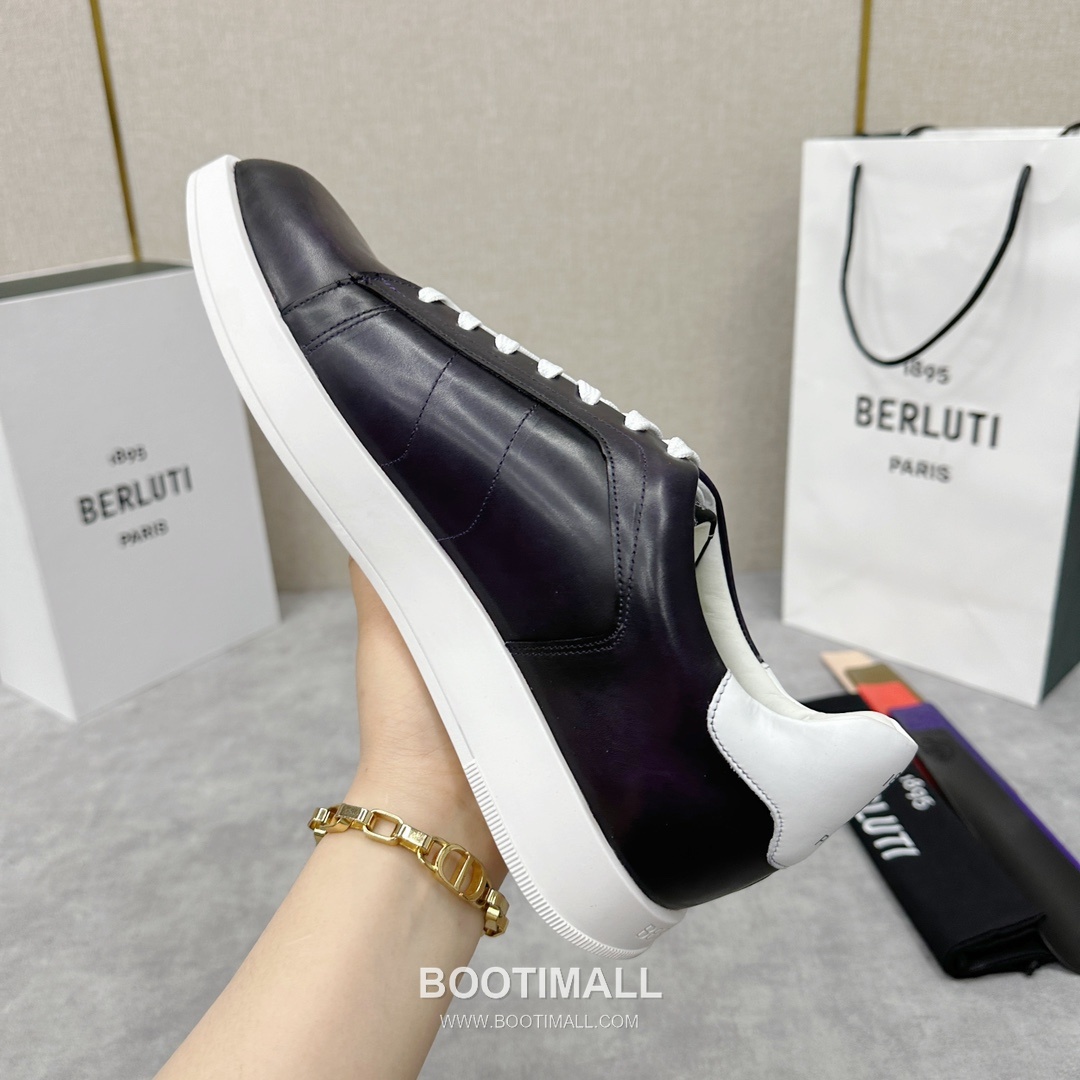 Berluti Stellar Scritto Venezia Hand-Patinated Calfskin Black Sneakers 벨루티 스텔라 스크리토 베네치아 핸드 파티나 송아지가죽 블랙 스니커즈 8