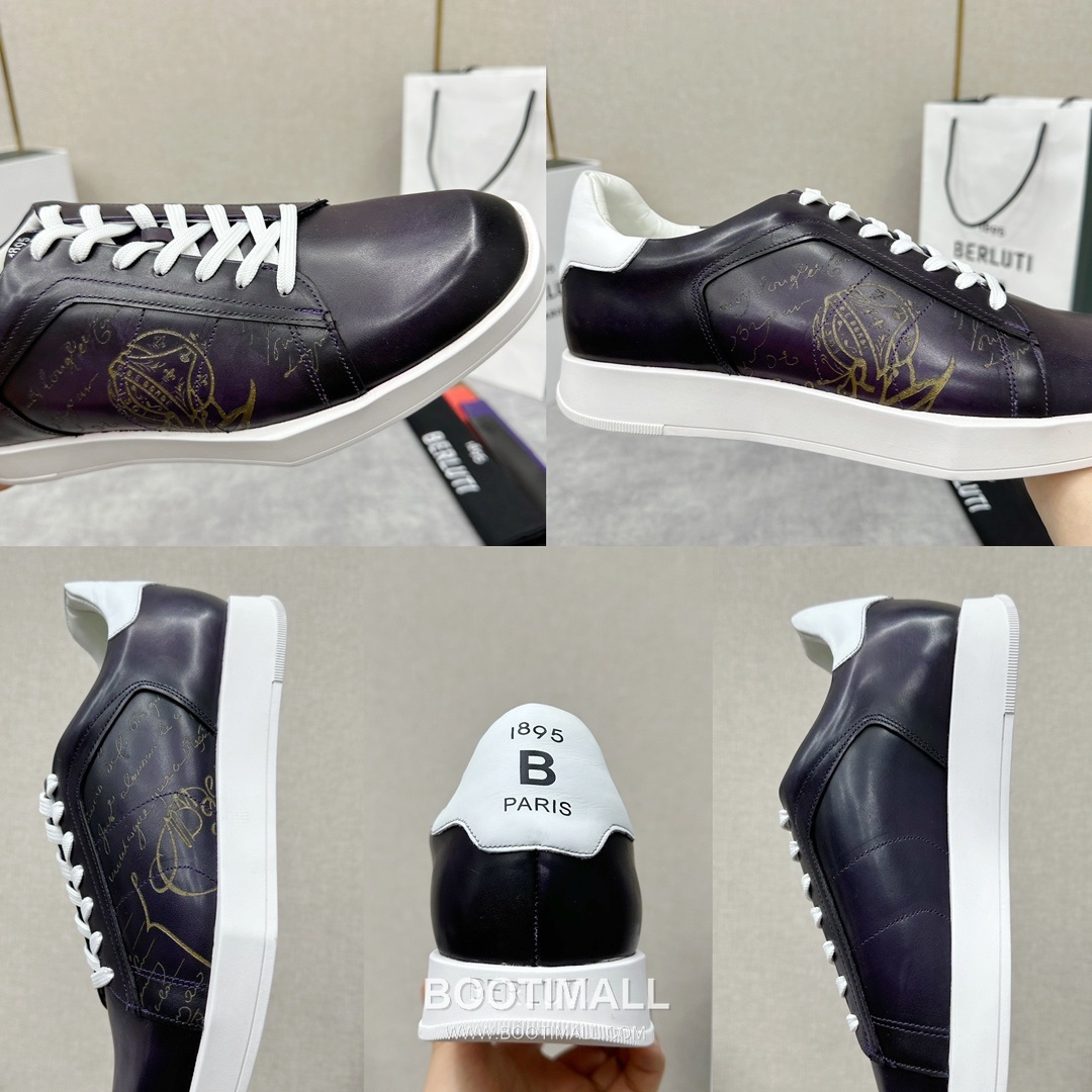 Berluti Stellar Scritto Venezia Hand-Patinated Calfskin Black Sneakers 벨루티 스텔라 스크리토 베네치아 핸드 파티나 송아지가죽 블랙 스니커즈 9