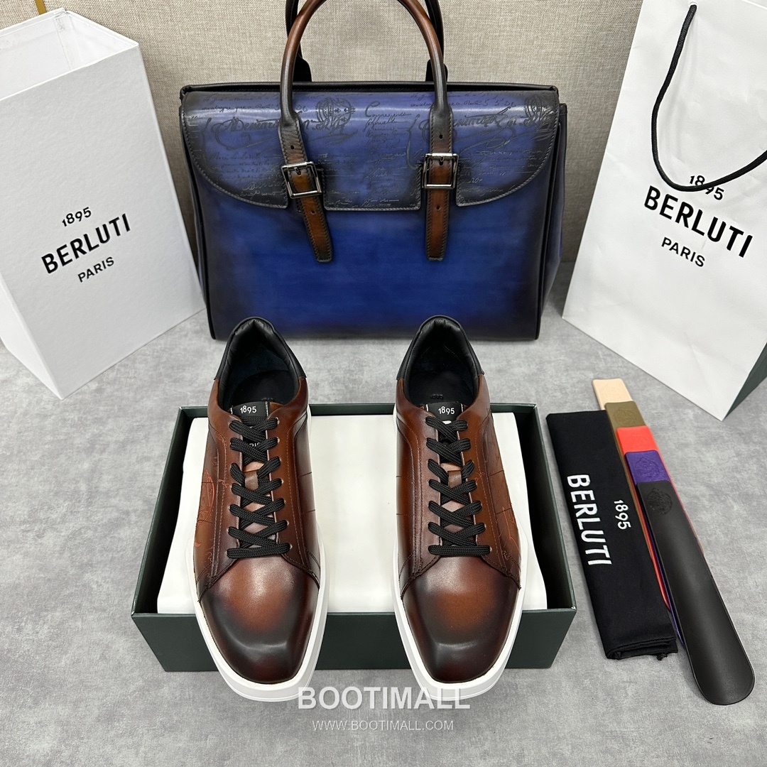 Berluti Stellar Scritto Venezia Hand-Patinated Calfskin Black Sneakers 벨루티 스텔라 스크리토 베네치아 핸드 파티나 송아지가죽 블랙 스니커즈 1