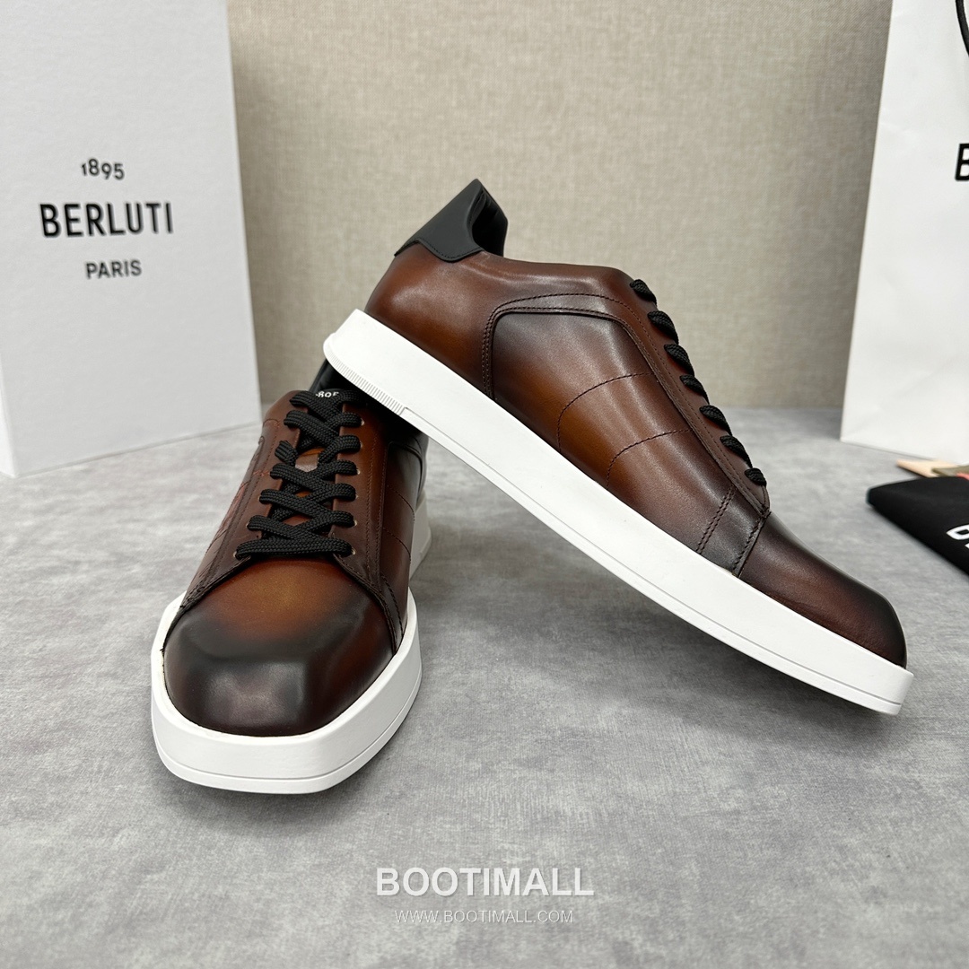 Berluti Stellar Scritto Venezia Hand-Patinated Calfskin Black Sneakers 벨루티 스텔라 스크리토 베네치아 핸드 파티나 송아지가죽 블랙 스니커즈 4