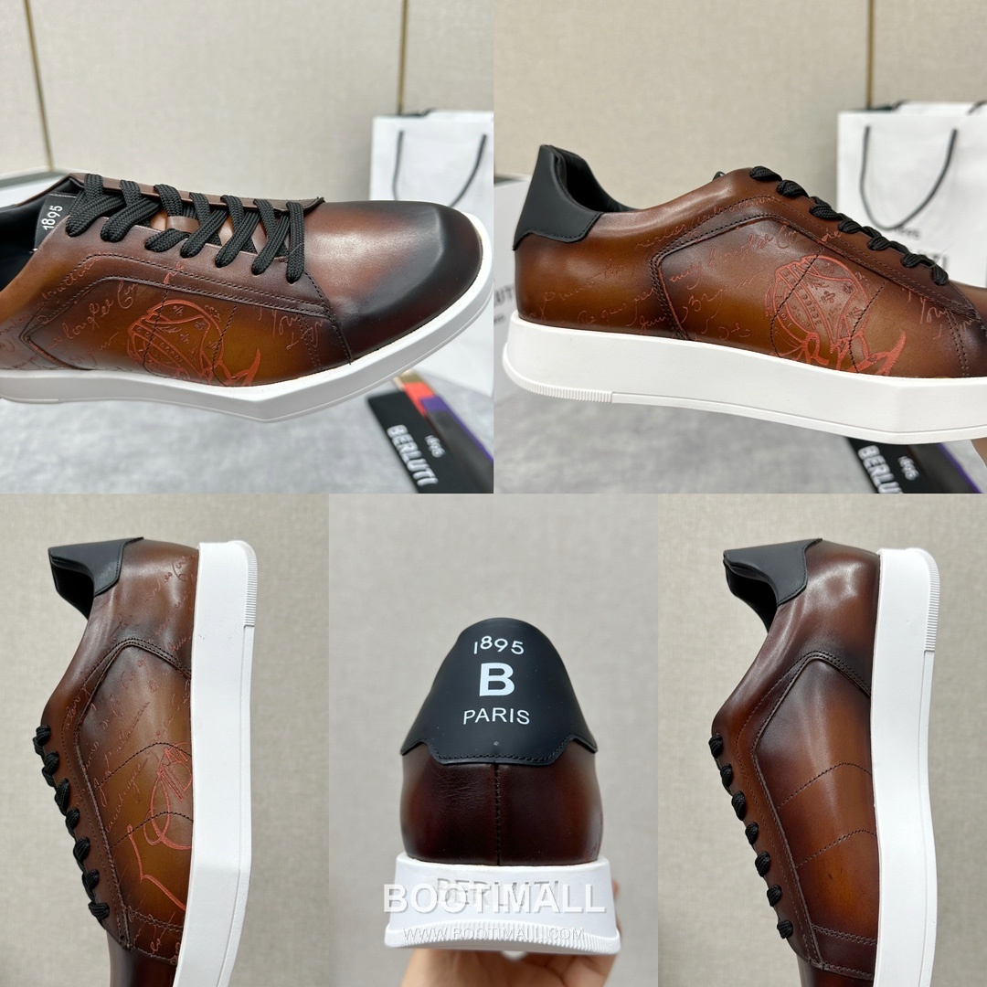 Berluti Stellar Scritto Venezia Hand-Patinated Calfskin Black Sneakers 벨루티 스텔라 스크리토 베네치아 핸드 파티나 송아지가죽 블랙 스니커즈 9