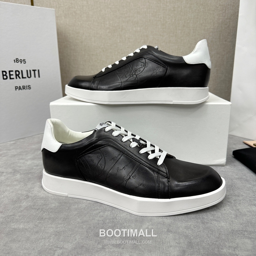 Berluti Stellar Venezia Scritto Hand-Patinated Calfskin Black Sneakers 벨루티 스텔라 베네치아 스크리토 핸드 파티나 송아지가죽 블랙 스니커즈 3