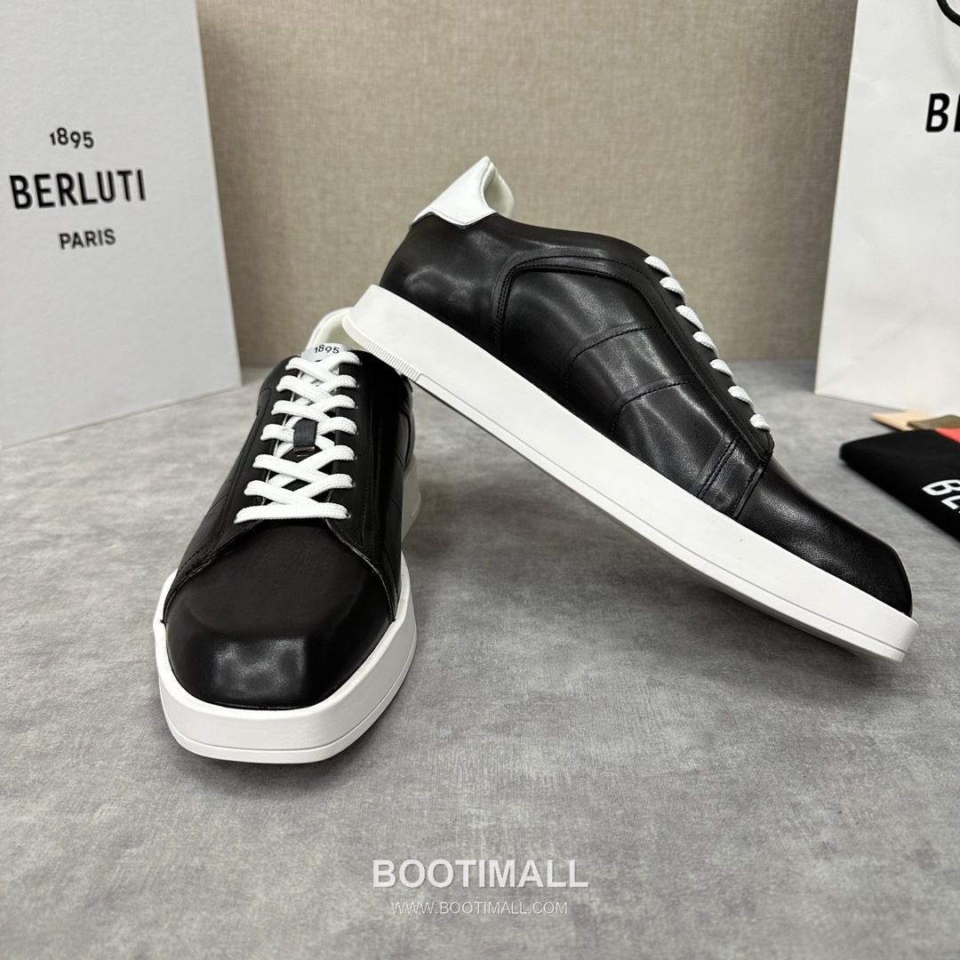 Berluti Stellar Venezia Scritto Hand-Patinated Calfskin Black Sneakers 벨루티 스텔라 베네치아 스크리토 핸드 파티나 송아지가죽 블랙 스니커즈 4