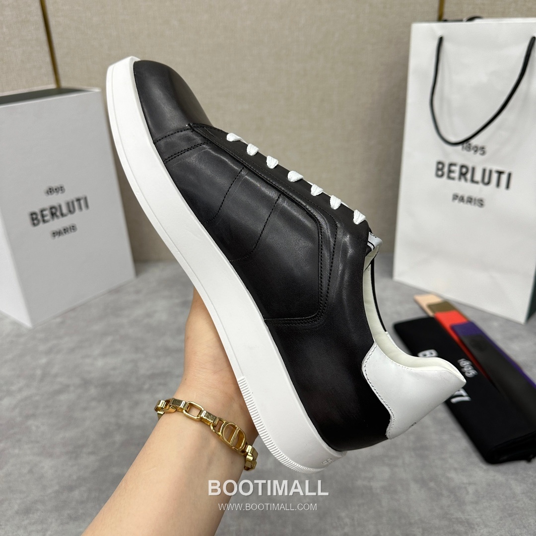 Berluti Stellar Venezia Scritto Hand-Patinated Calfskin Black Sneakers 벨루티 스텔라 베네치아 스크리토 핸드 파티나 송아지가죽 블랙 스니커즈 8