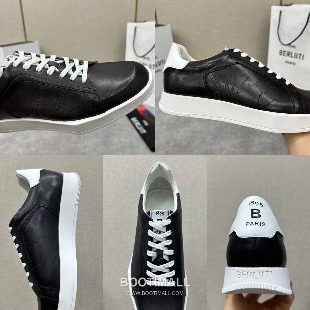 Berluti Stellar Venezia Scritto Hand-Patinated Calfskin Black Sneakers 벨루티 스텔라 베네치아 스크리토 핸드 파티나 송아지가죽 블랙 스니커즈 9