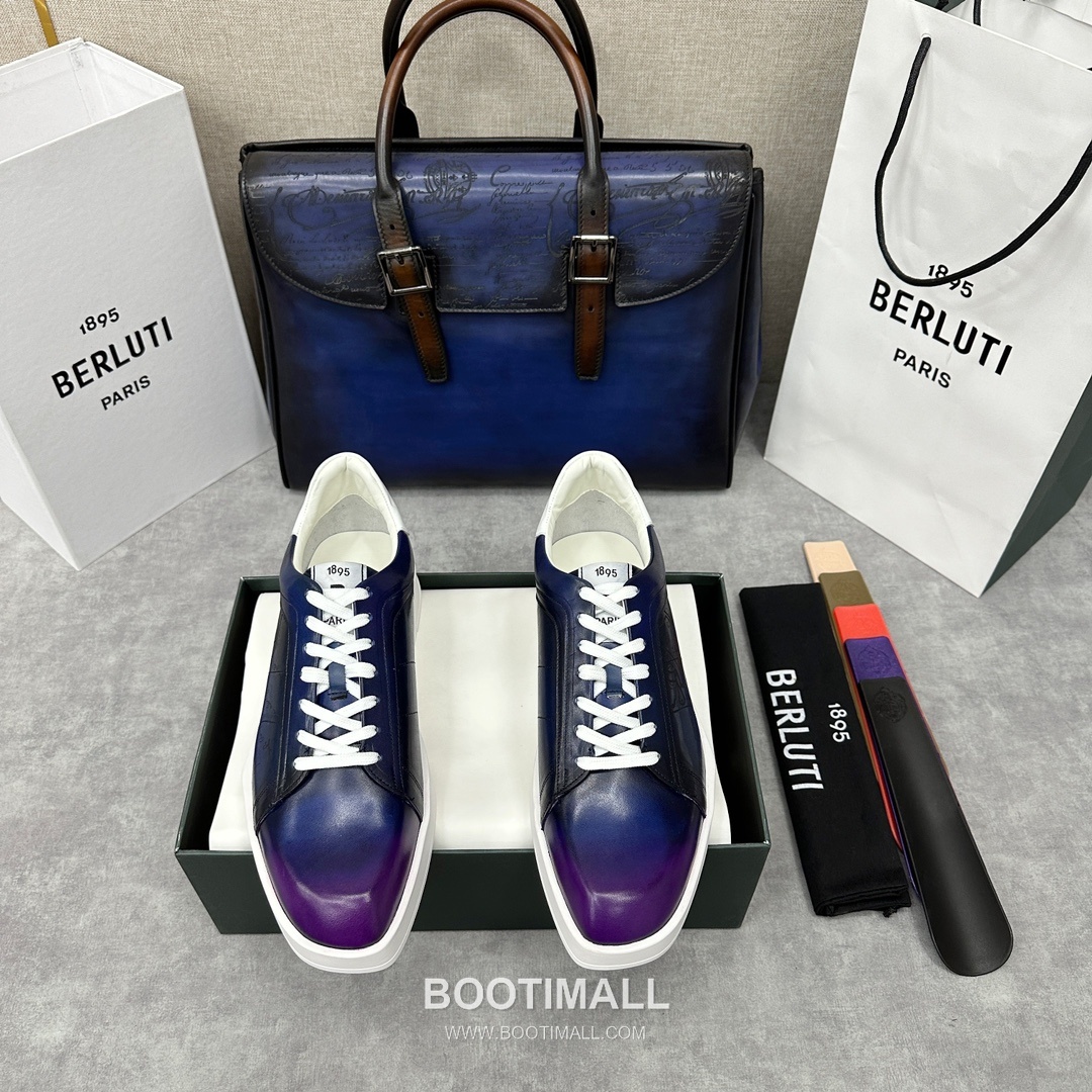 Berluti Stellar Scritto Venezia Hand-Patinated Calfskin Black Sneakers 벨루티 스텔라 스크리토 베네치아 핸드 파티나 송아지가죽 블랙 스니커즈 1