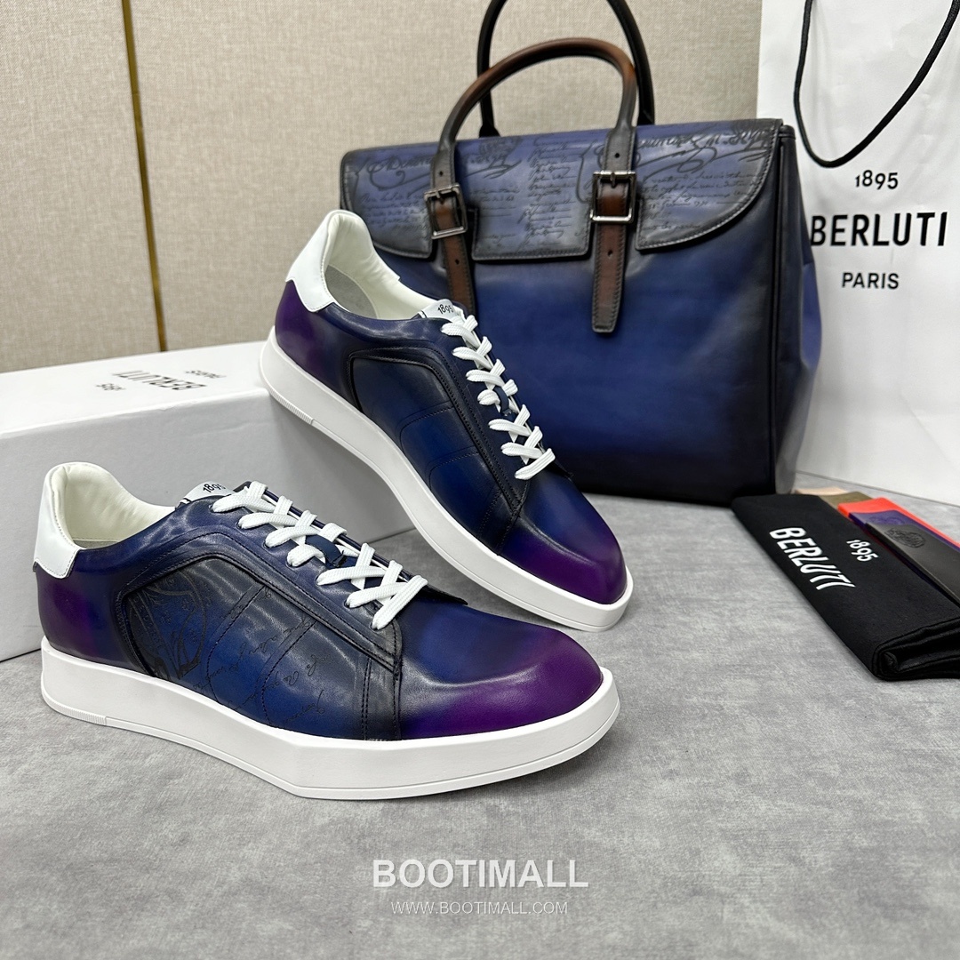 Berluti Stellar Scritto Venezia Hand-Patinated Calfskin Black Sneakers 벨루티 스텔라 스크리토 베네치아 핸드 파티나 송아지가죽 블랙 스니커즈 2