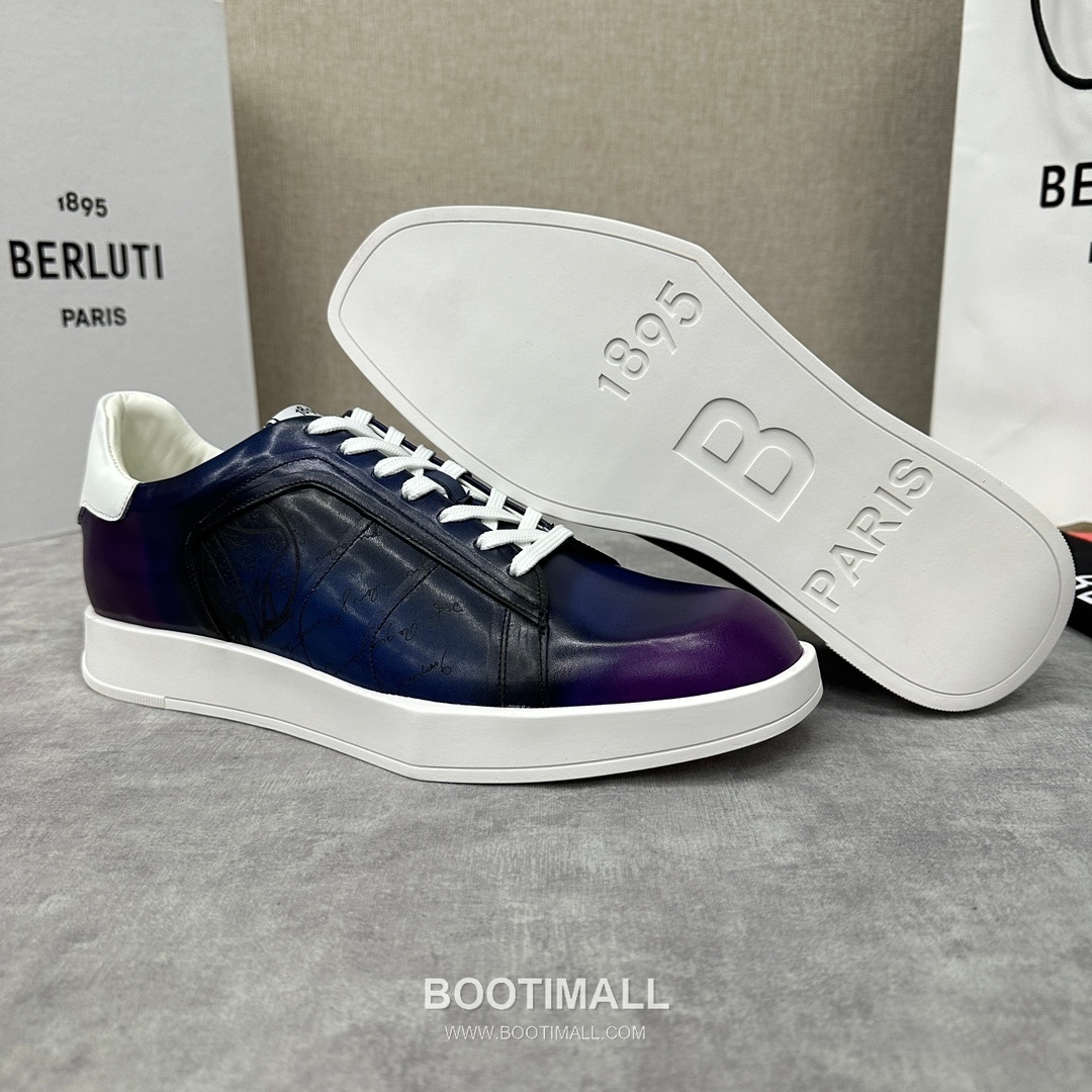 Berluti Stellar Scritto Venezia Hand-Patinated Calfskin Black Sneakers 벨루티 스텔라 스크리토 베네치아 핸드 파티나 송아지가죽 블랙 스니커즈 5