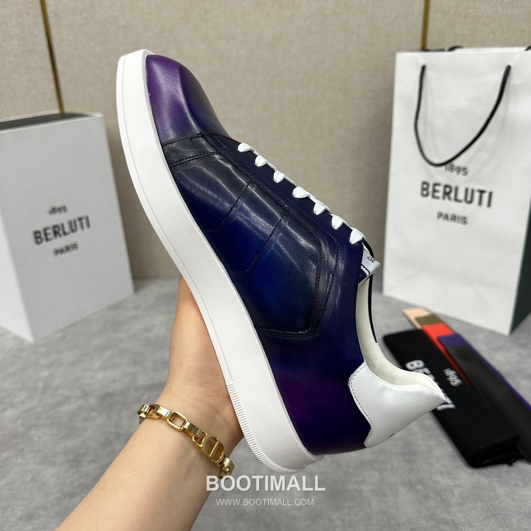 Berluti Stellar Scritto Venezia Hand-Patinated Calfskin Black Sneakers 벨루티 스텔라 스크리토 베네치아 핸드 파티나 송아지가죽 블랙 스니커즈 8