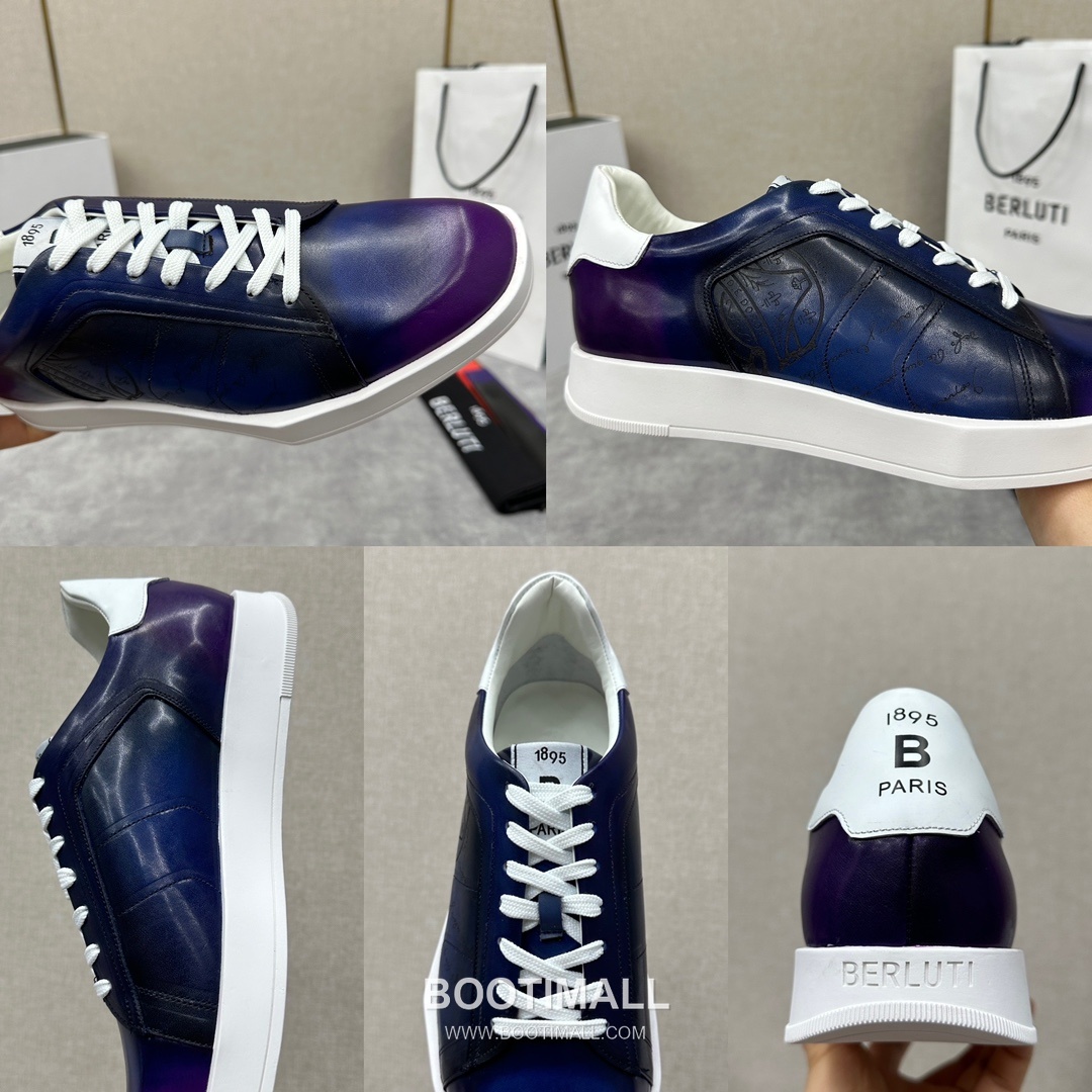 Berluti Stellar Scritto Venezia Hand-Patinated Calfskin Black Sneakers 벨루티 스텔라 스크리토 베네치아 핸드 파티나 송아지가죽 블랙 스니커즈 9