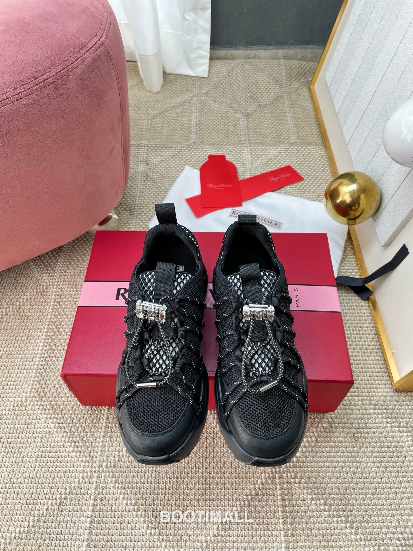 Prada Viv Run Crystal Buckle Mesh Lambskin Black Sneakers 프라다 비브 런 크리스털 버클 메쉬 양가죽 블랙 스니커즈 1