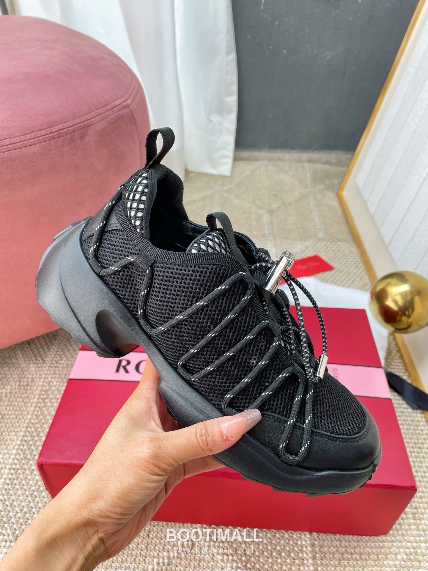 Prada Viv Run Crystal Buckle Mesh Lambskin Black Sneakers 프라다 비브 런 크리스털 버클 메쉬 양가죽 블랙 스니커즈 5