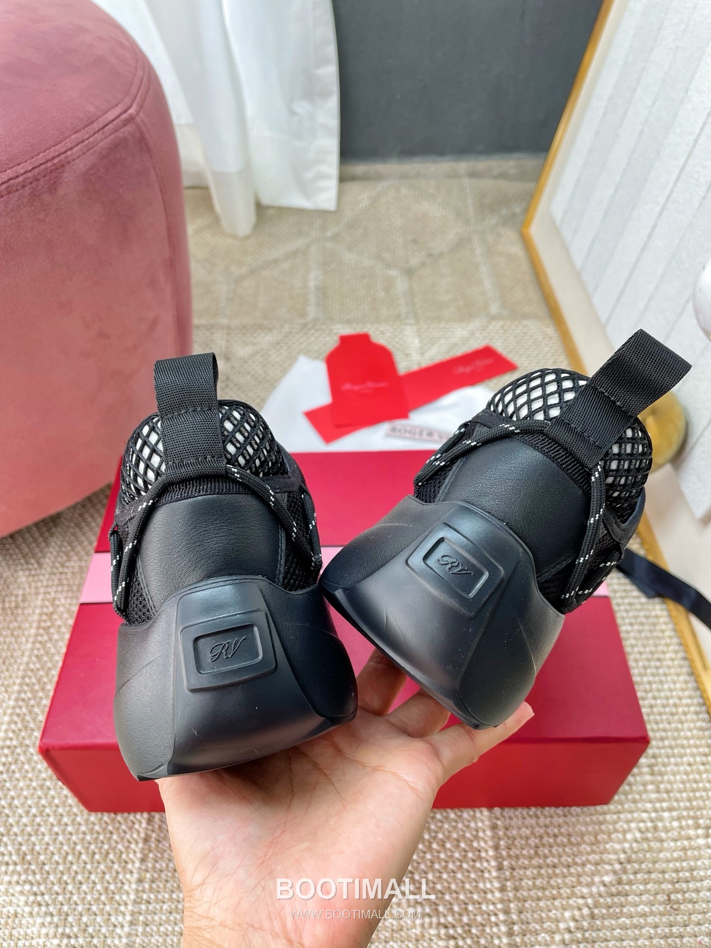 Prada Viv Run Crystal Buckle Mesh Lambskin Black Sneakers 프라다 비브 런 크리스털 버클 메쉬 양가죽 블랙 스니커즈 7