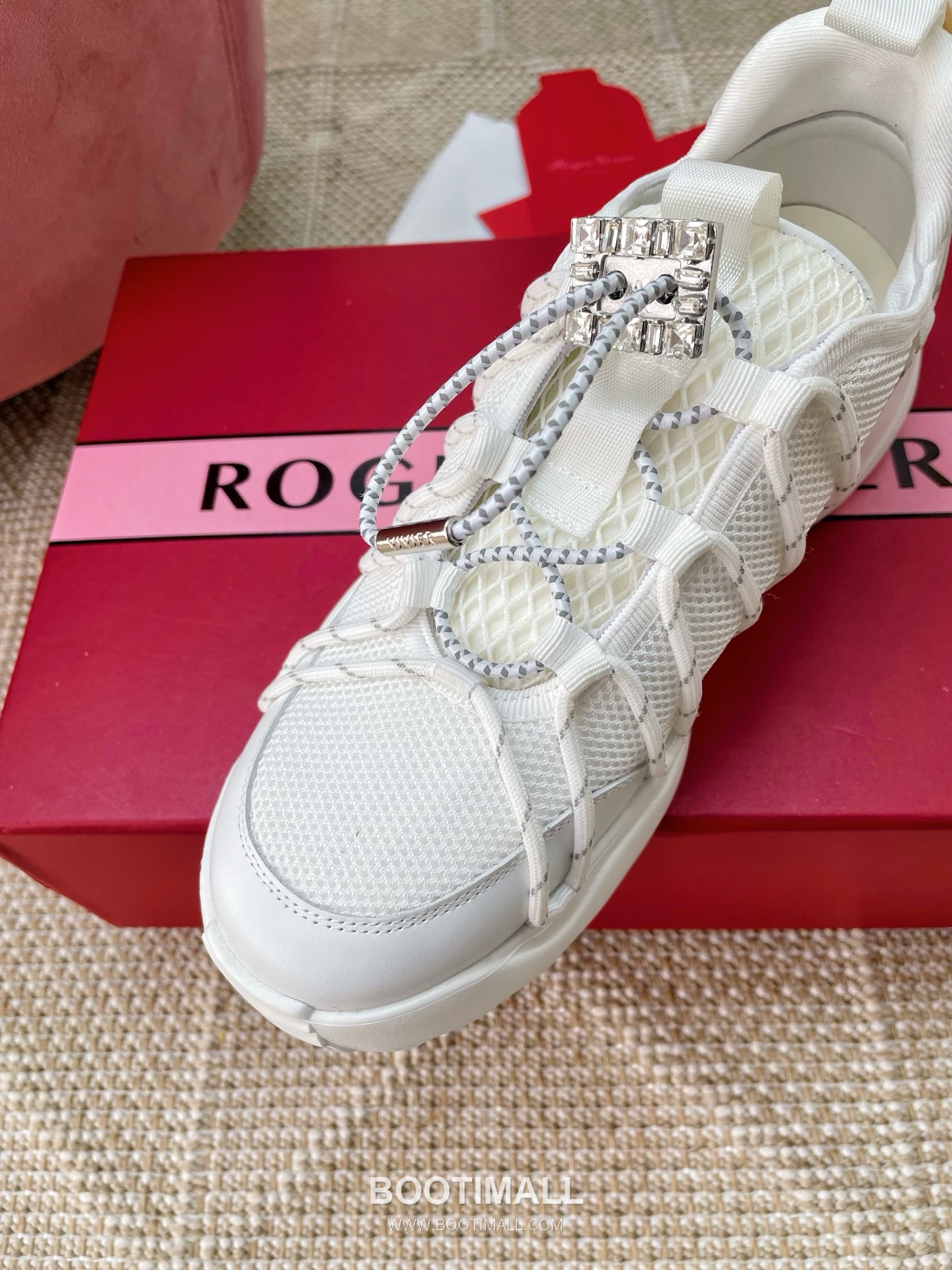 Prada Viv Run Crystal Buckle Mesh Lambskin Black Sneakers 프라다 비브 런 크리스털 버클 메쉬 양가죽 블랙 스니커즈 6