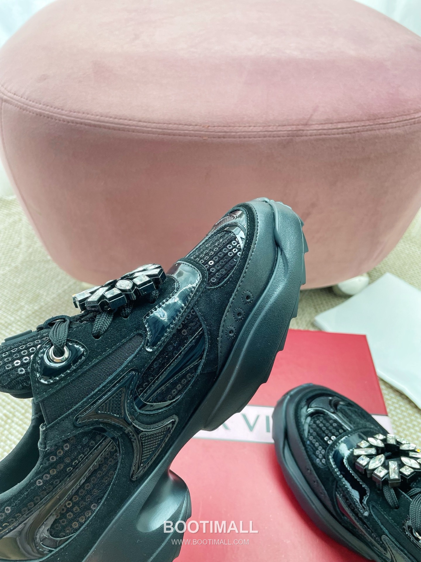 Prada Viv Run Crystal Buckle Mesh Lambskin Black Sneakers 프라다 비브 런 크리스털 버클 메쉬 양가죽 블랙 스니커즈 7