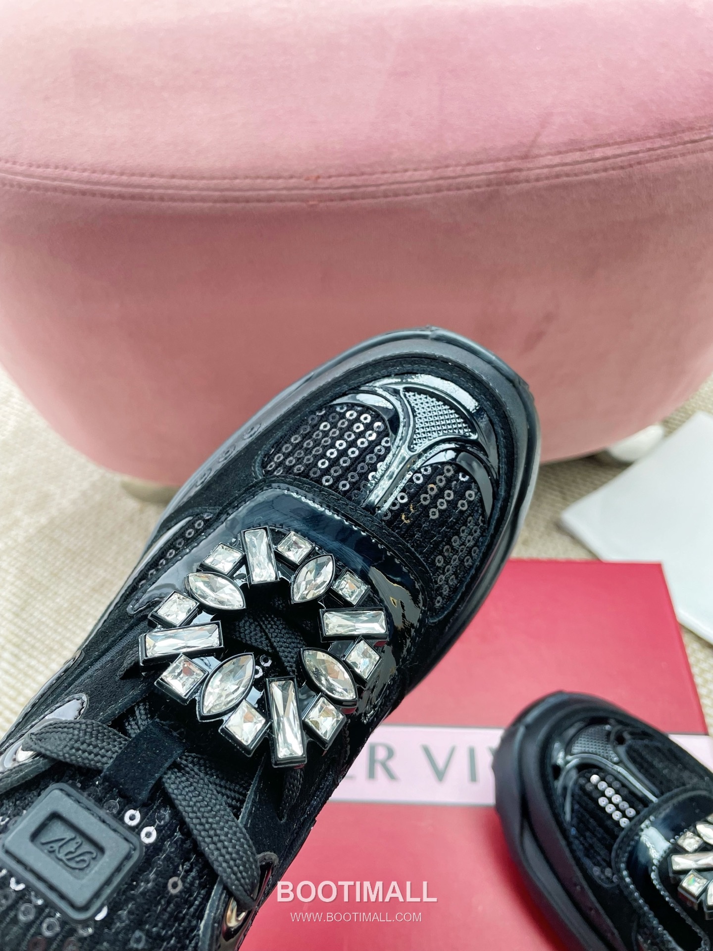 Prada Viv Run Crystal Buckle Mesh Lambskin Black Sneakers 프라다 비브 런 크리스털 버클 메쉬 양가죽 블랙 스니커즈 8