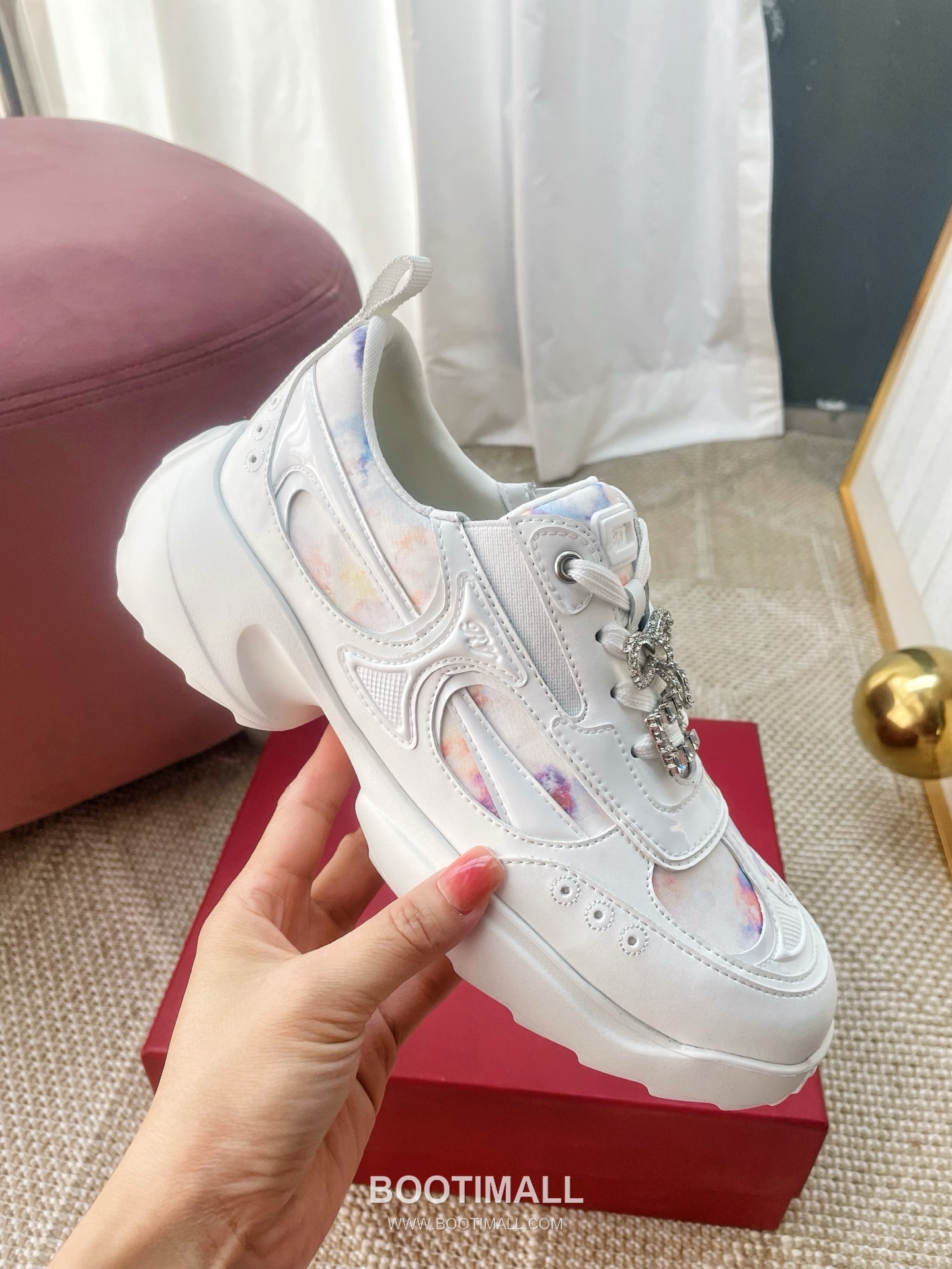 Prada Viv Run Crystal Buckle Mesh Lambskin Black Sneakers 프라다 비브 런 크리스털 버클 메쉬 양가죽 블랙 스니커즈 5