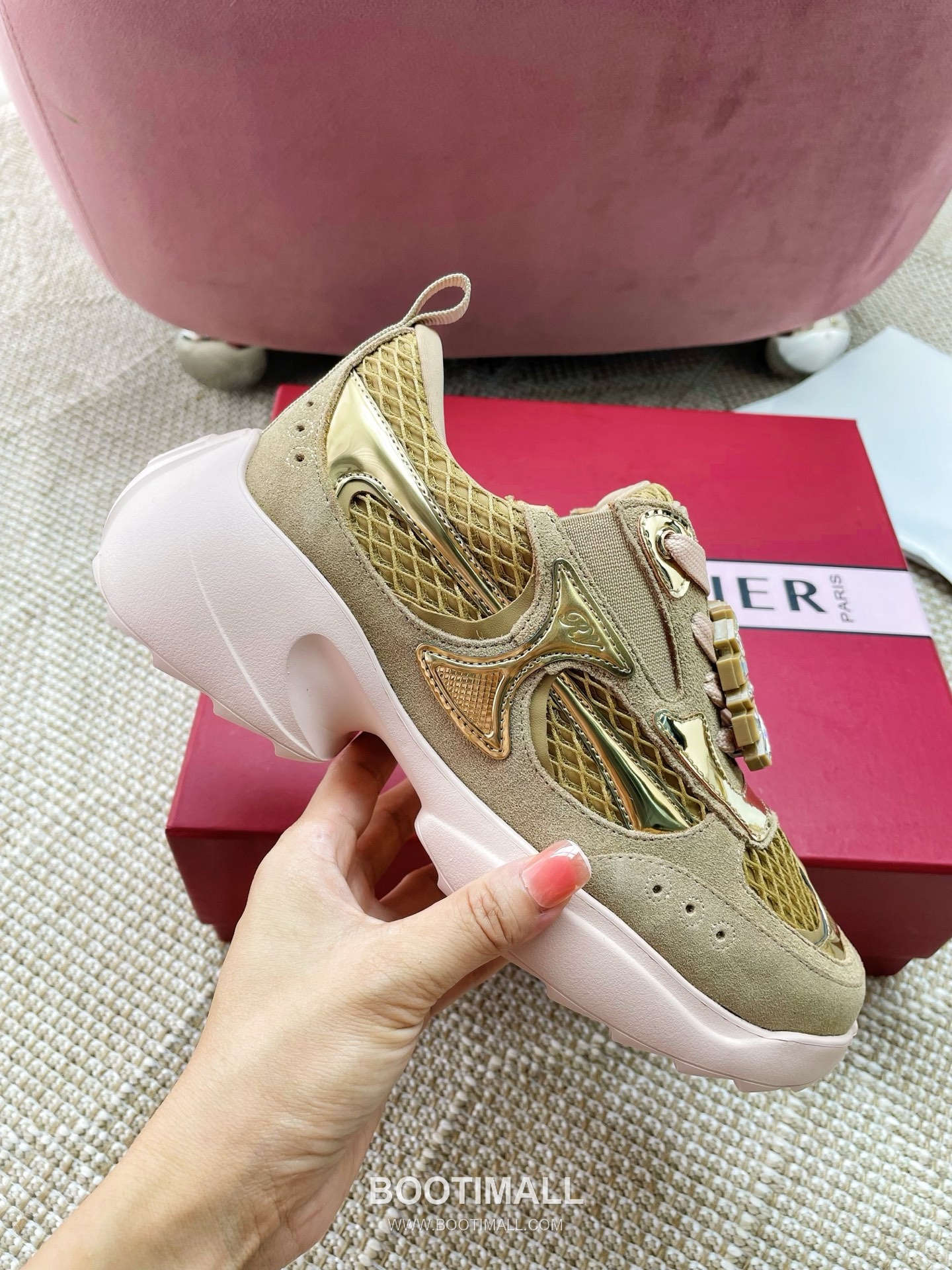 Prada Viv Run Crystal Buckle Mesh Lambskin Black Sneakers 프라다 비브 런 크리스털 버클 메쉬 양가죽 블랙 스니커즈 5