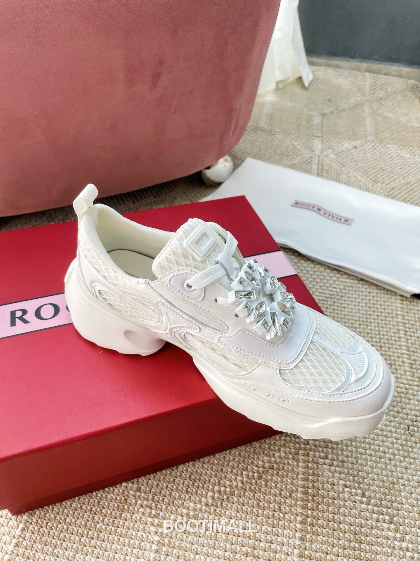 Prada Viv Run Crystal Buckle Mesh Lambskin Black Sneakers 프라다 비브 런 크리스털 버클 메쉬 양가죽 블랙 스니커즈 4