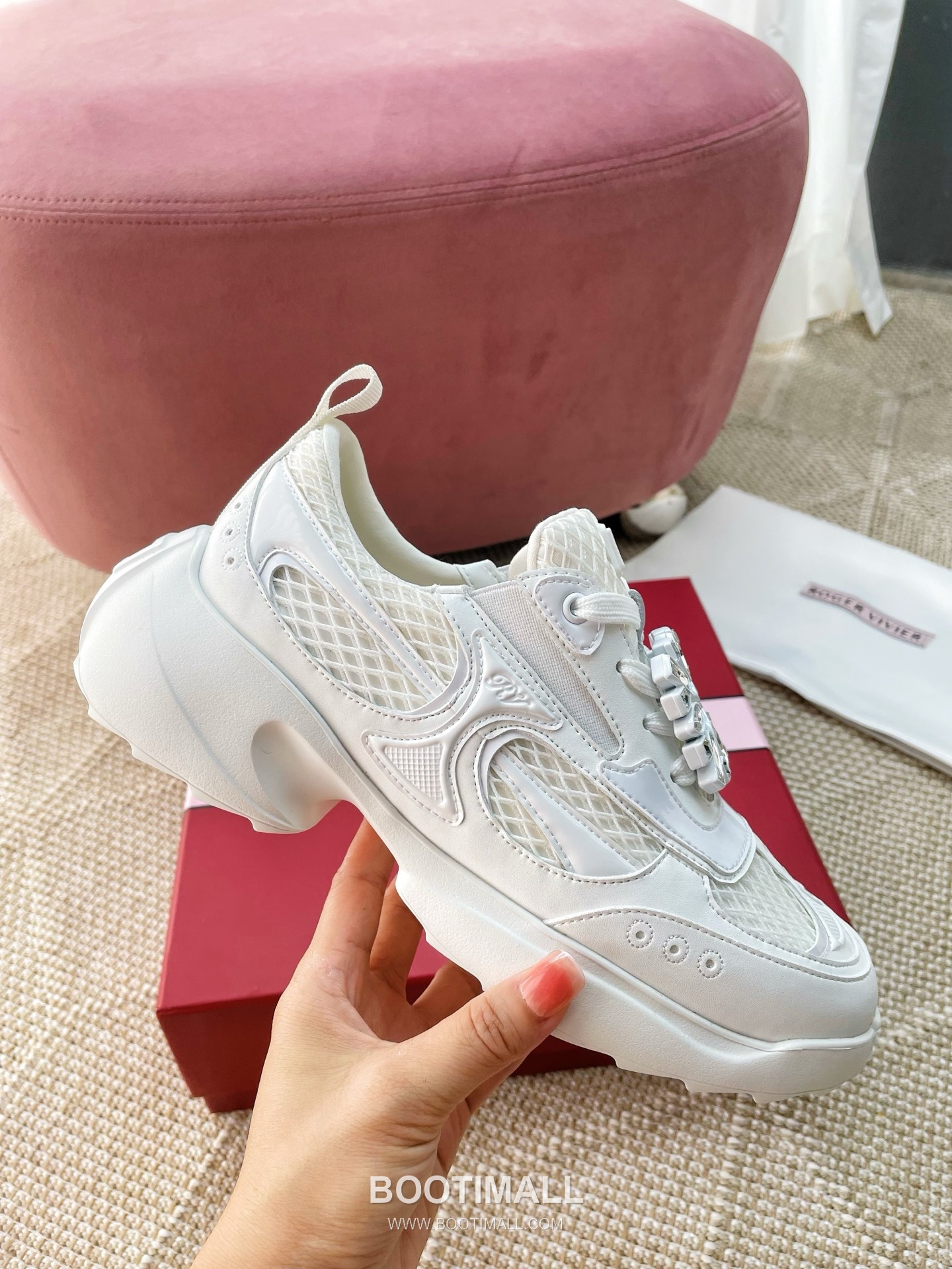 Prada Viv Run Crystal Buckle Mesh Lambskin Black Sneakers 프라다 비브 런 크리스털 버클 메쉬 양가죽 블랙 스니커즈 5