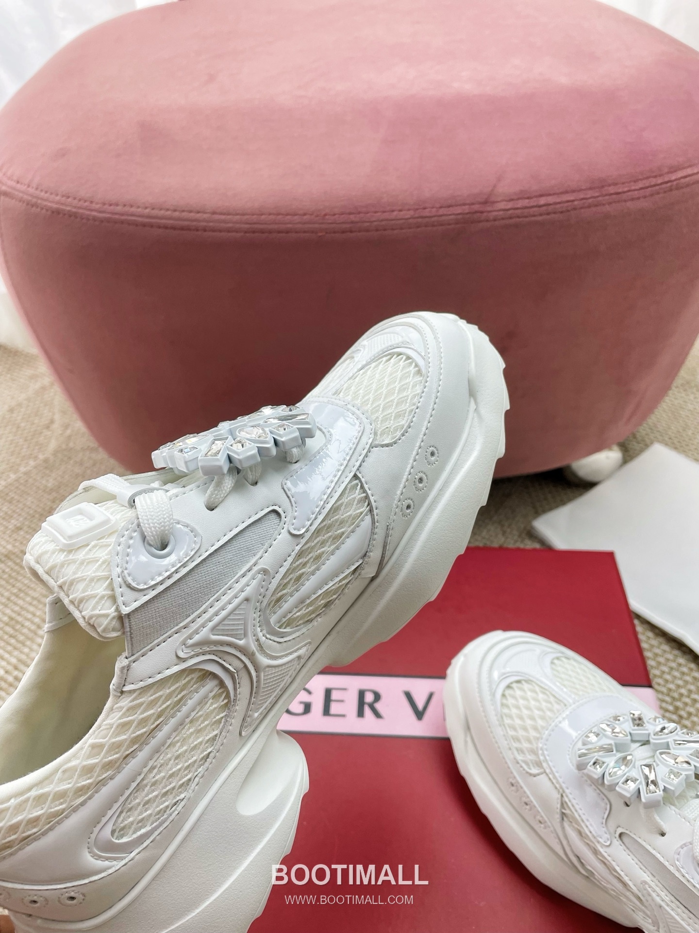 Prada Viv Run Crystal Buckle Mesh Lambskin Black Sneakers 프라다 비브 런 크리스털 버클 메쉬 양가죽 블랙 스니커즈 7