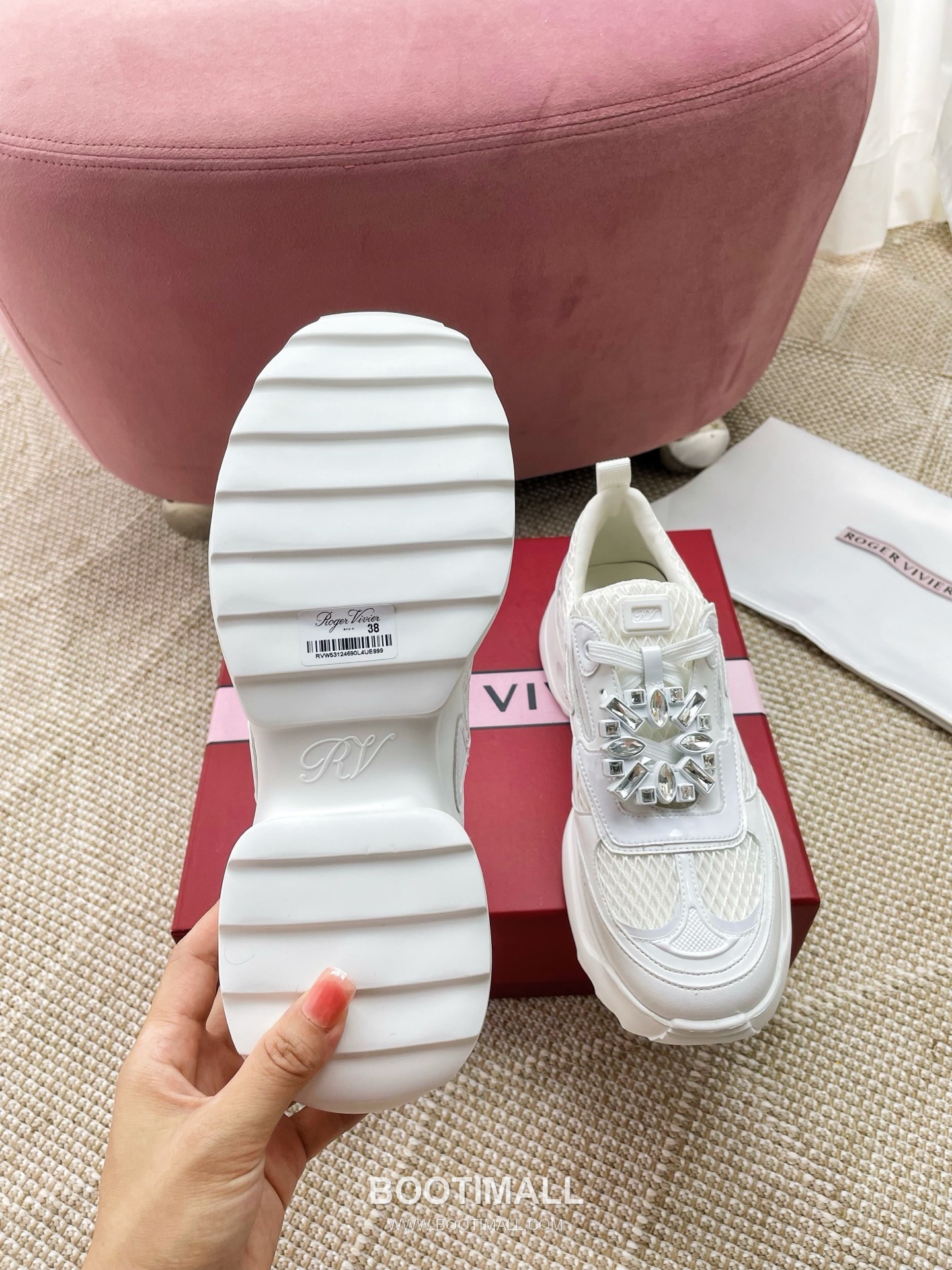 Prada Viv Run Crystal Buckle Mesh Lambskin Black Sneakers 프라다 비브 런 크리스털 버클 메쉬 양가죽 블랙 스니커즈 9