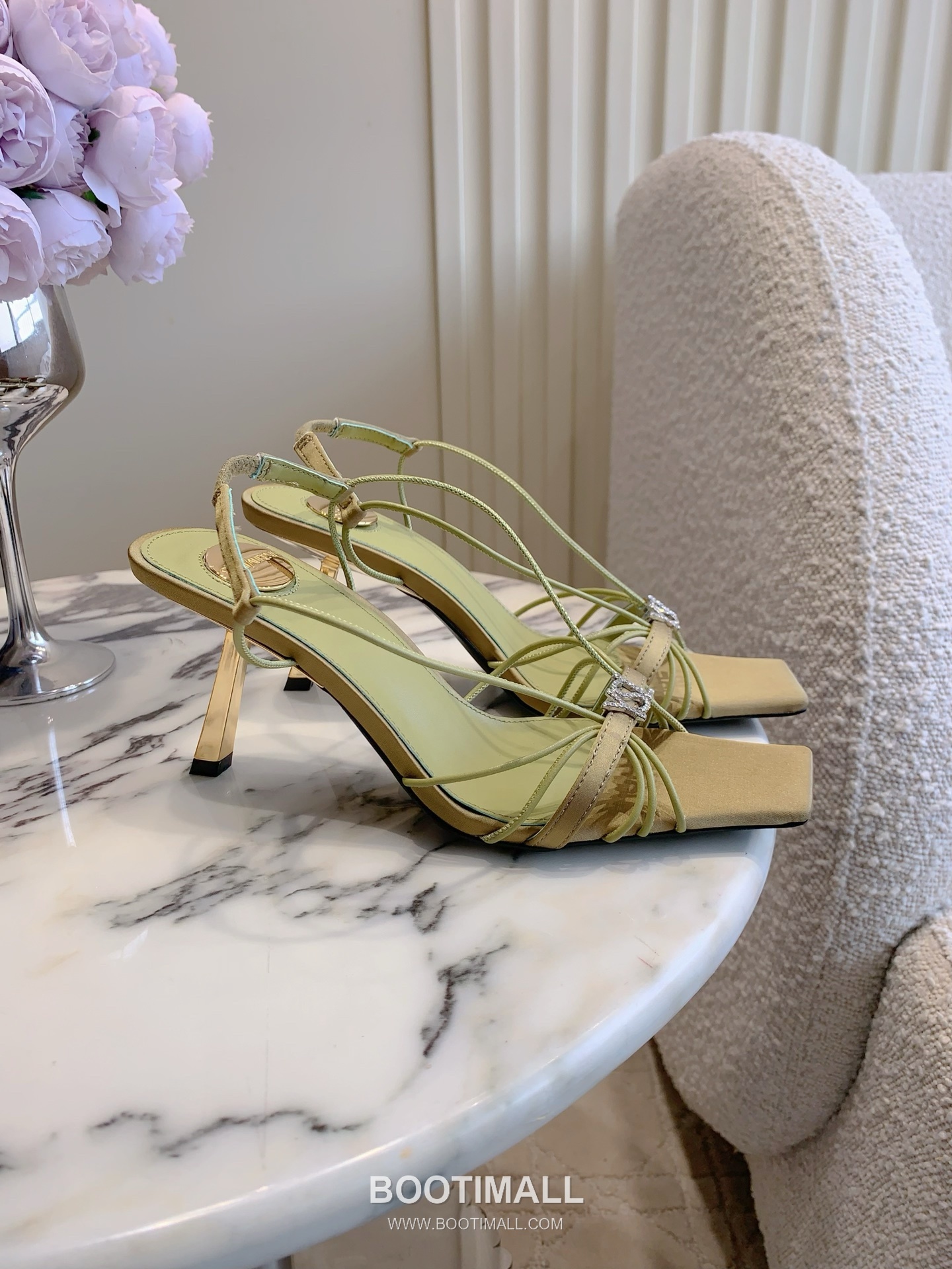 Saint Laurent Crystal Buckle High-Heel Lambskin Black Sandals 생로랑 크리스탈 버클 하이힐 램스킨 블랙 샌들 Heel 7cm 2