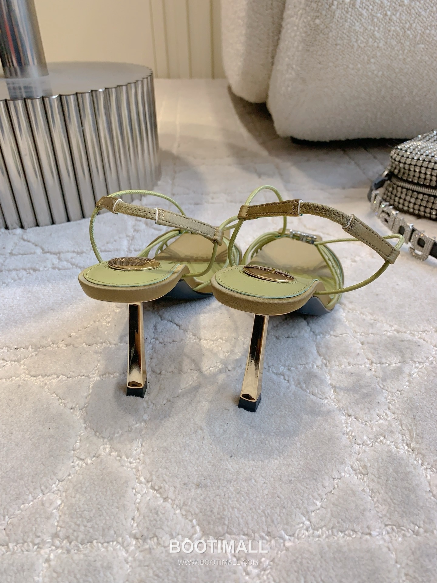 Saint Laurent Crystal Buckle High-Heel Lambskin Black Sandals 생로랑 크리스탈 버클 하이힐 램스킨 블랙 샌들 Heel 7cm 4