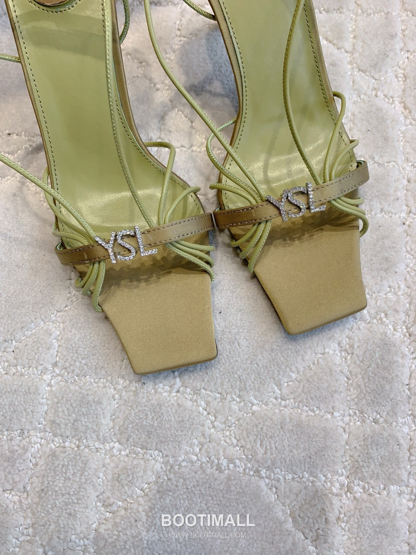 Saint Laurent Crystal Buckle High-Heel Lambskin Black Sandals 생로랑 크리스탈 버클 하이힐 램스킨 블랙 샌들 Heel 7cm 6