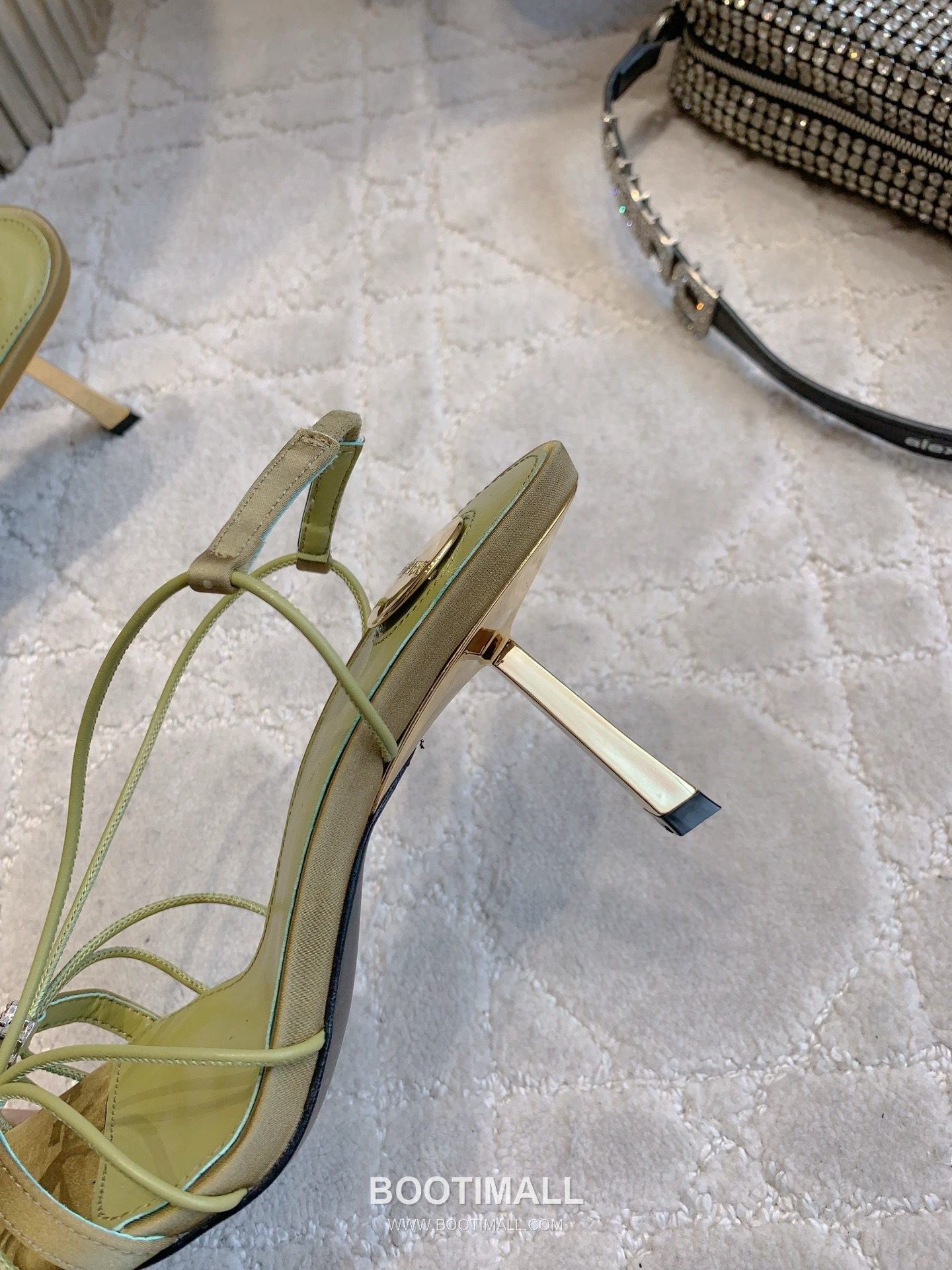 Saint Laurent Crystal Buckle High-Heel Lambskin Black Sandals 생로랑 크리스탈 버클 하이힐 램스킨 블랙 샌들 Heel 7cm 8