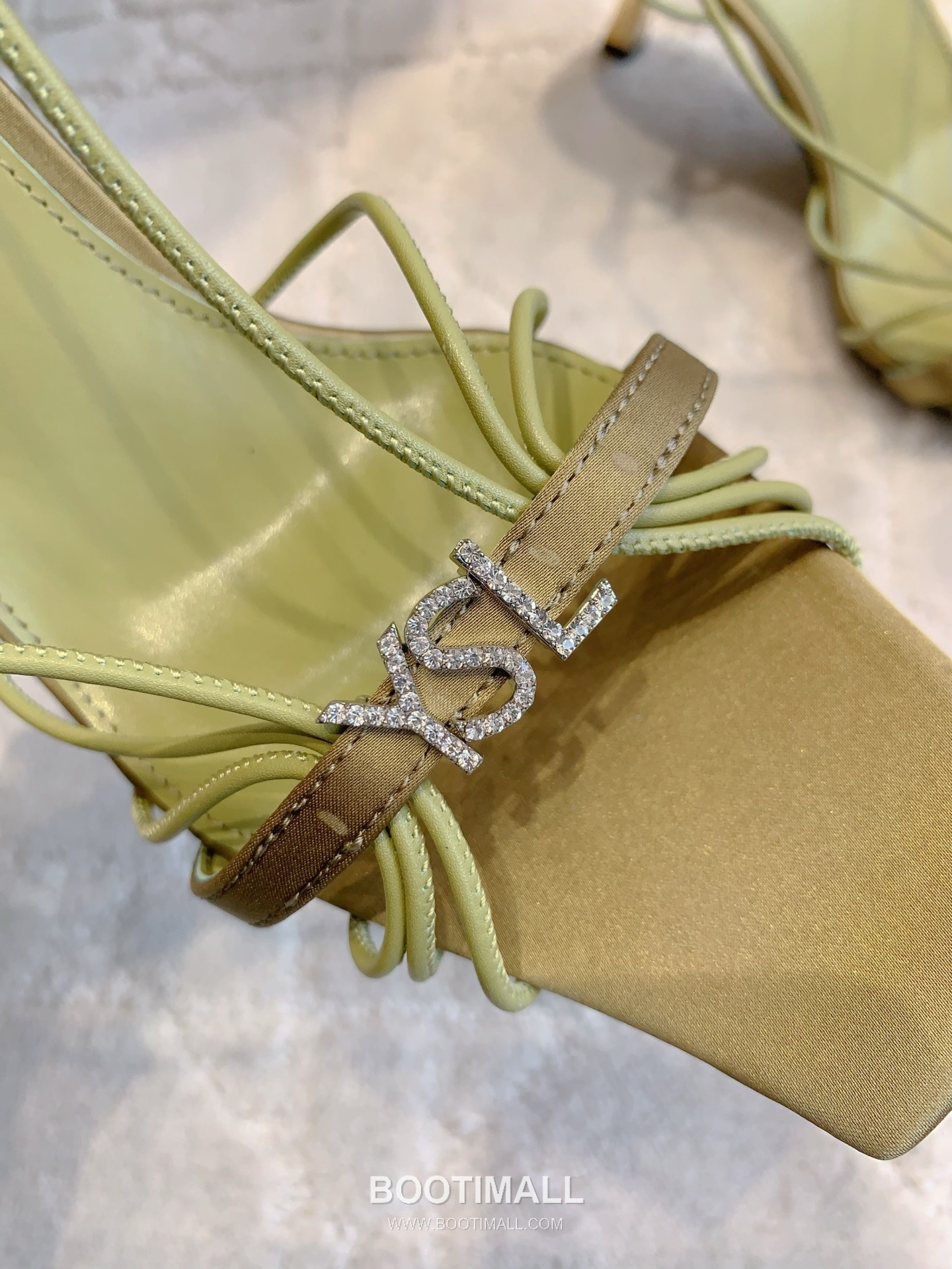 Saint Laurent Crystal Buckle High-Heel Lambskin Black Sandals 생로랑 크리스탈 버클 하이힐 램스킨 블랙 샌들 Heel 7cm 9