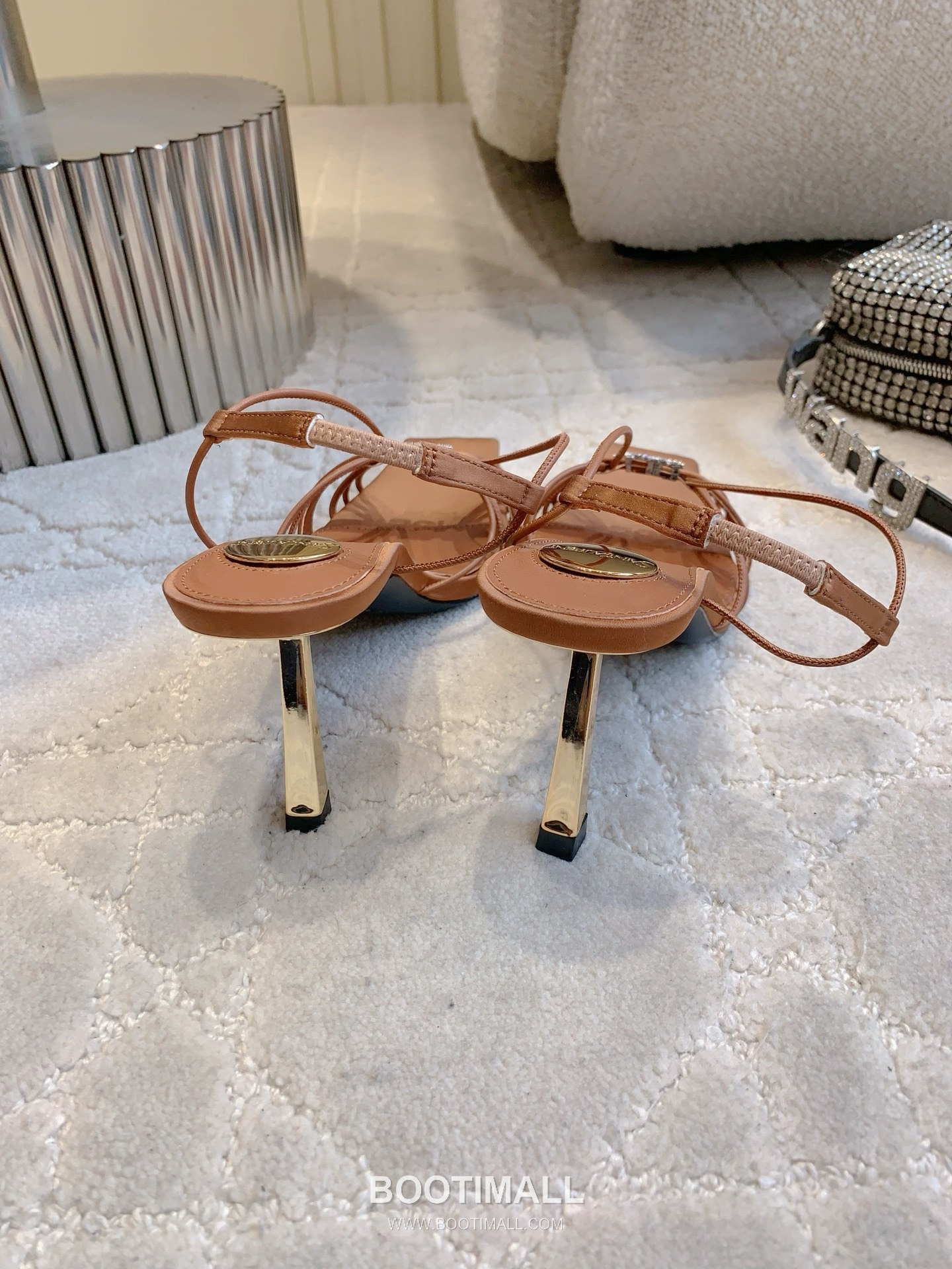 Saint Laurent Crystal Buckle High-Heel Lambskin Black Sandals 생로랑 크리스탈 버클 하이힐 램스킨 블랙 샌들 4