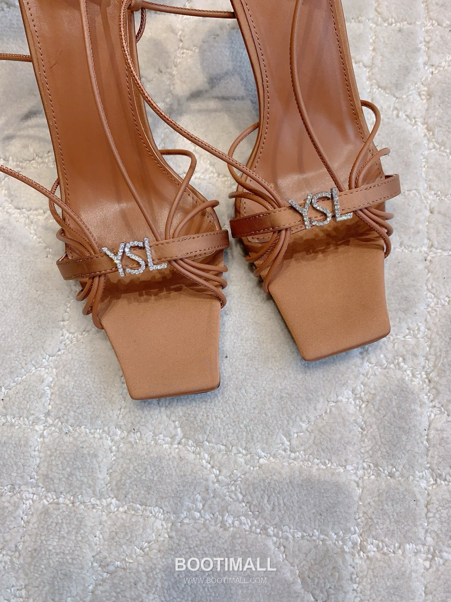 Saint Laurent Crystal Buckle High-Heel Lambskin Black Sandals 생로랑 크리스탈 버클 하이힐 램스킨 블랙 샌들 6