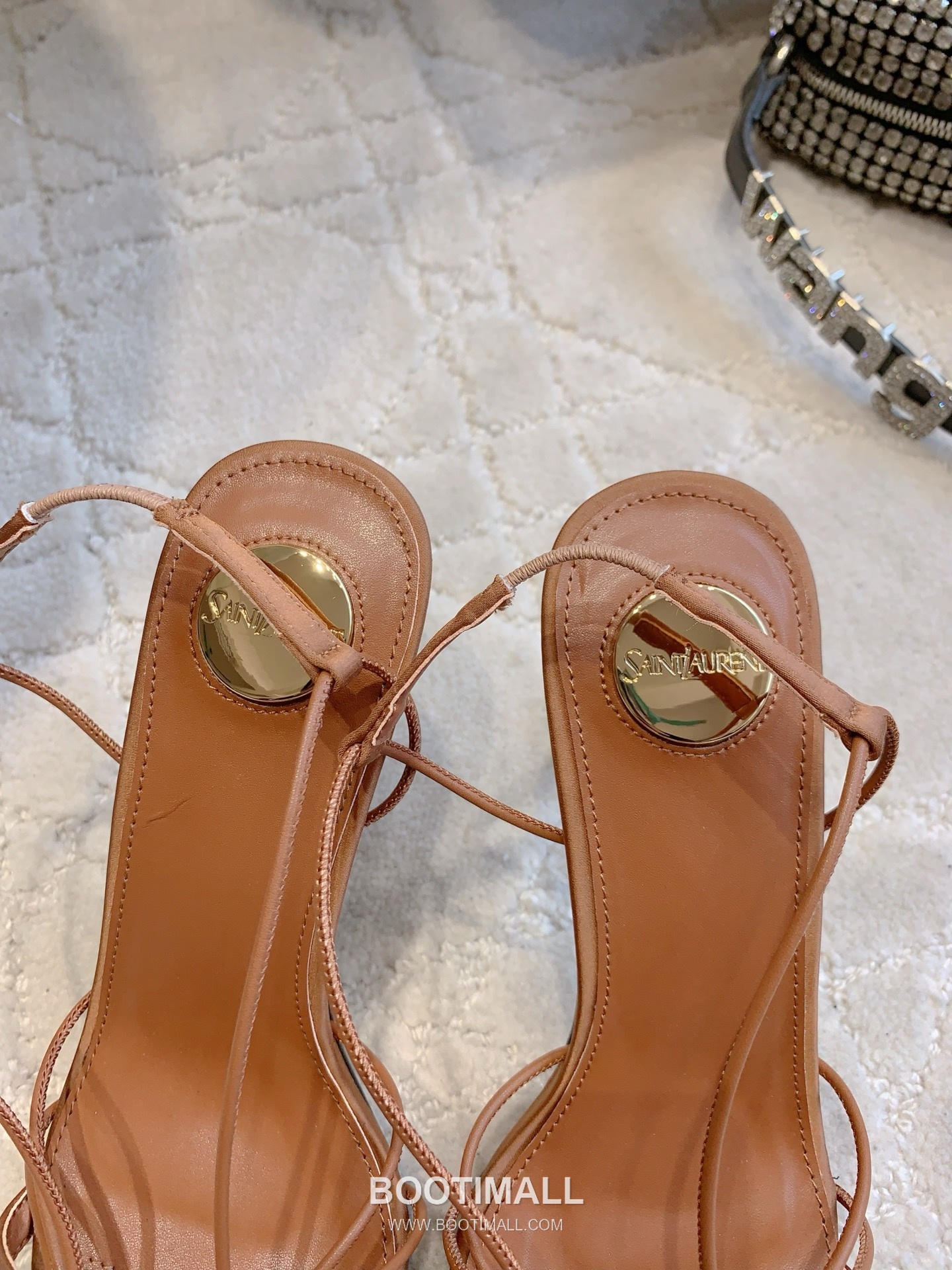 Saint Laurent Crystal Buckle High-Heel Lambskin Black Sandals 생로랑 크리스탈 버클 하이힐 램스킨 블랙 샌들 7