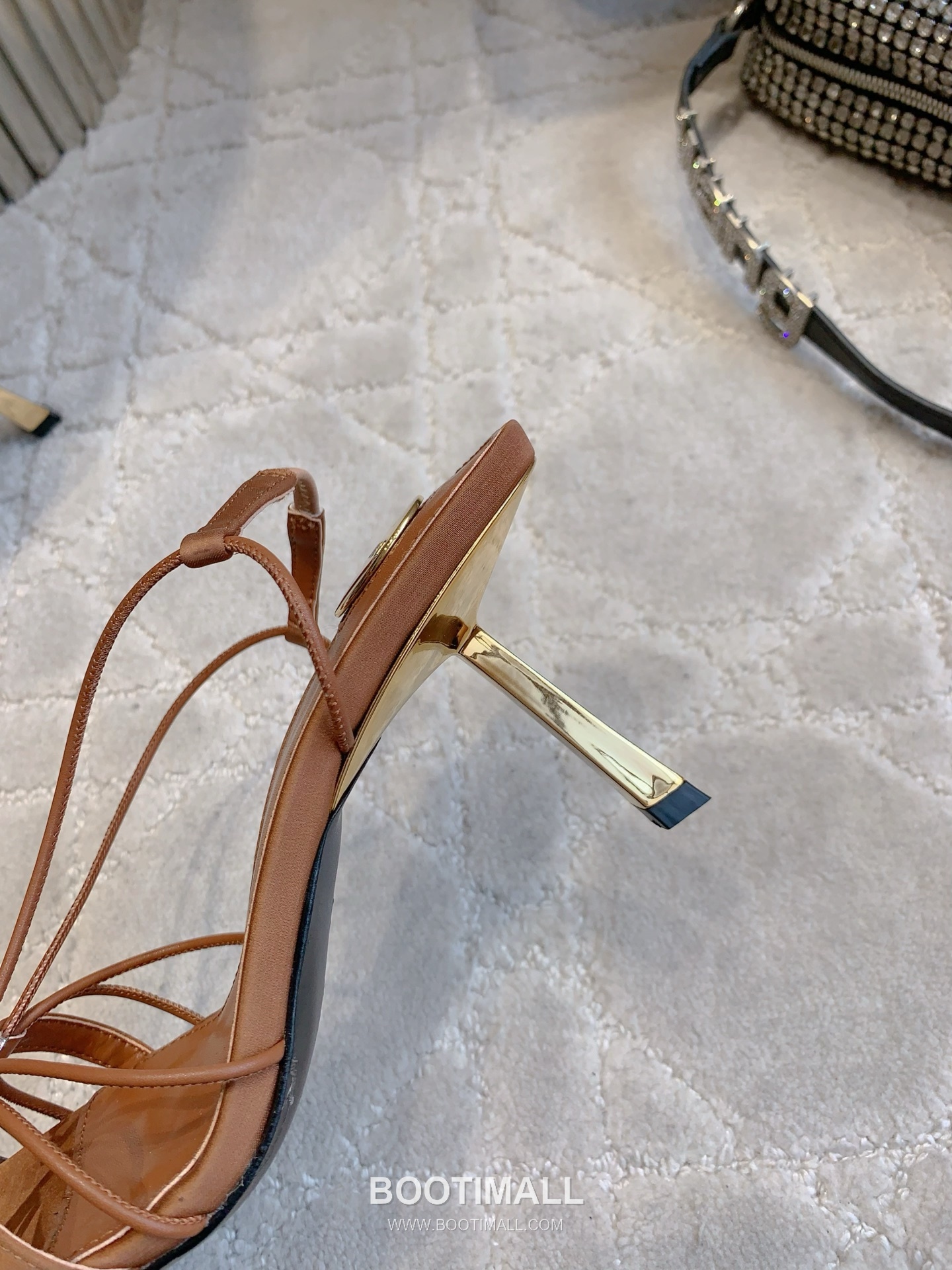 Saint Laurent Crystal Buckle High-Heel Lambskin Black Sandals 생로랑 크리스탈 버클 하이힐 램스킨 블랙 샌들 8