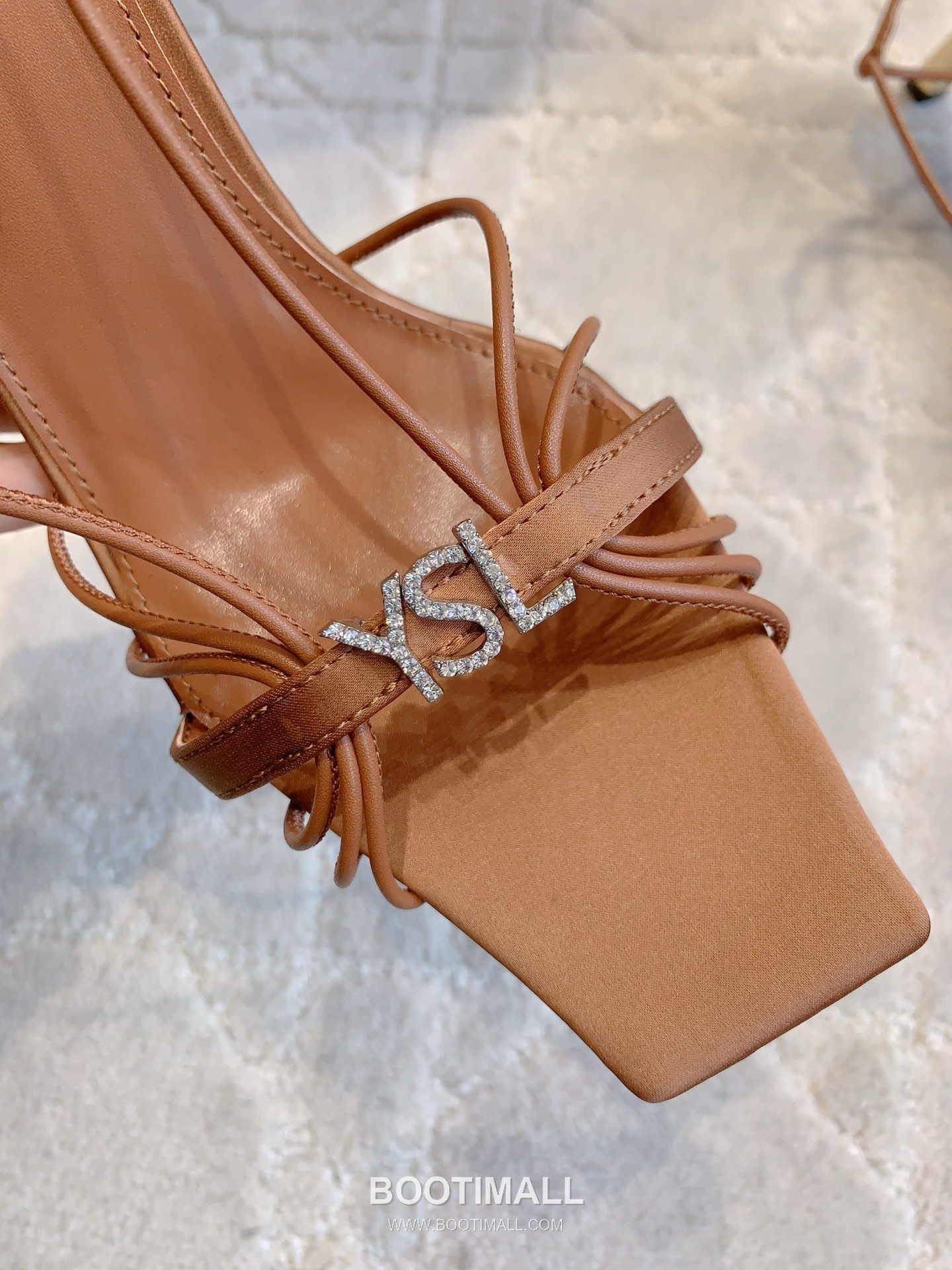 Saint Laurent Crystal Buckle High-Heel Lambskin Black Sandals 생로랑 크리스탈 버클 하이힐 램스킨 블랙 샌들 9