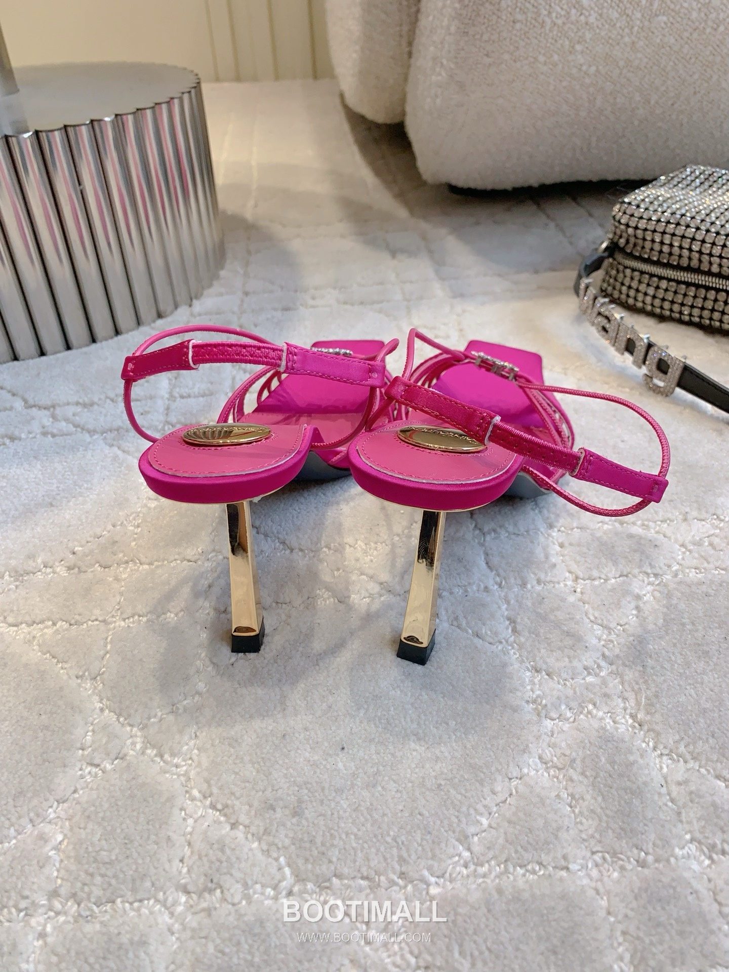 Saint Laurent Crystal Buckle High-Heel Lambskin Black Sandals 생로랑 크리스탈 버클 하이힐 램스킨 블랙 샌들 4