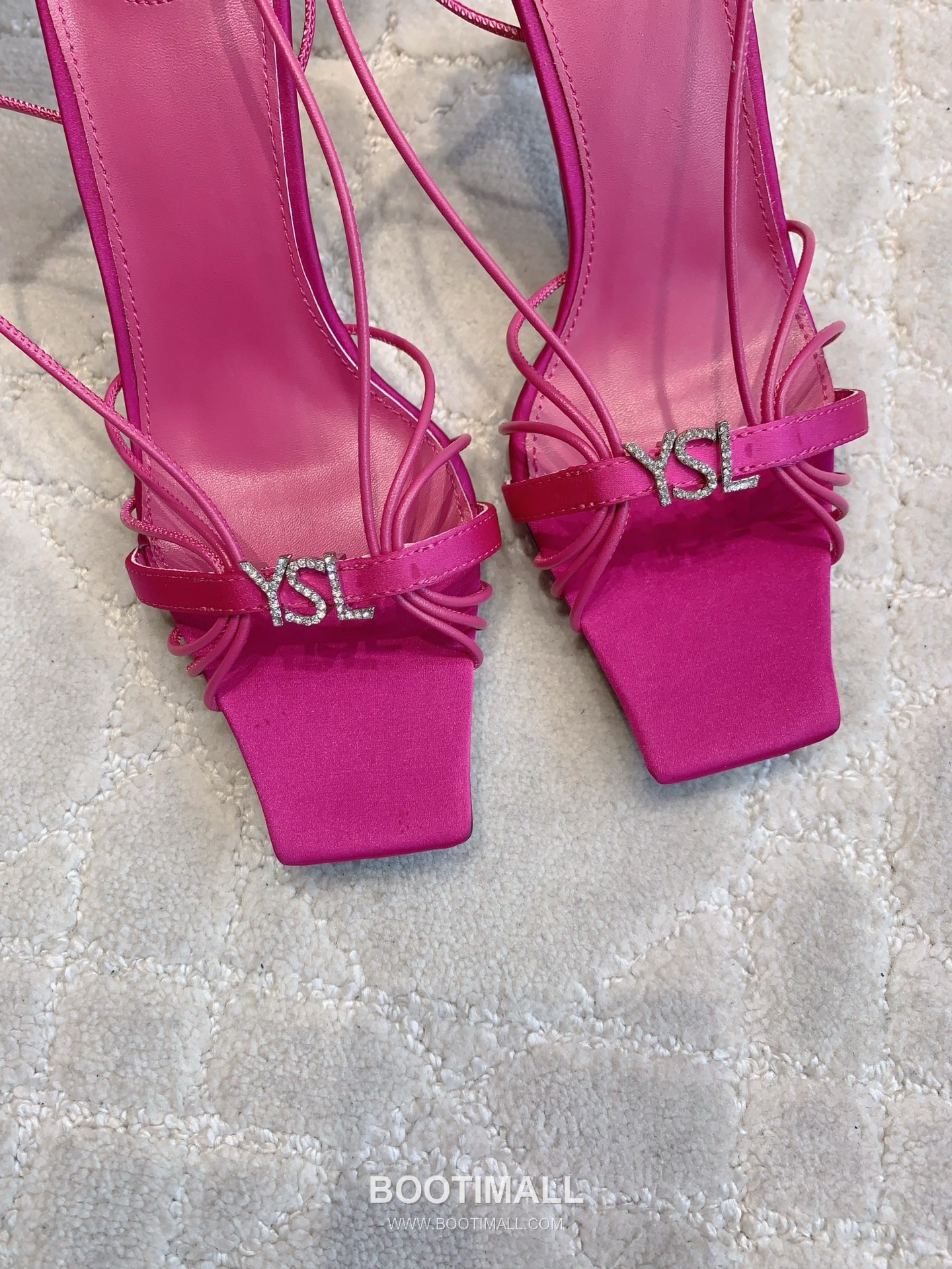 Saint Laurent Crystal Buckle High-Heel Lambskin Black Sandals 생로랑 크리스탈 버클 하이힐 램스킨 블랙 샌들 6