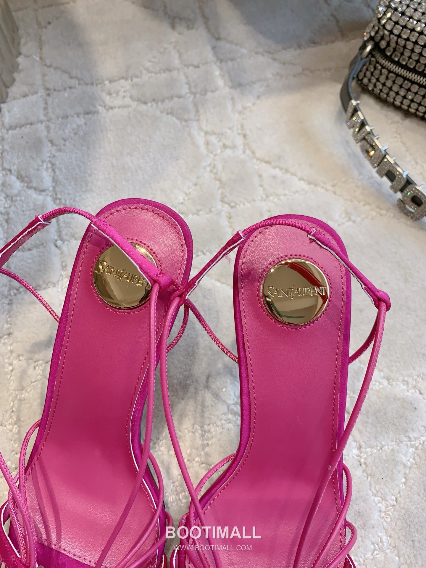 Saint Laurent Crystal Buckle High-Heel Lambskin Black Sandals 생로랑 크리스탈 버클 하이힐 램스킨 블랙 샌들 7