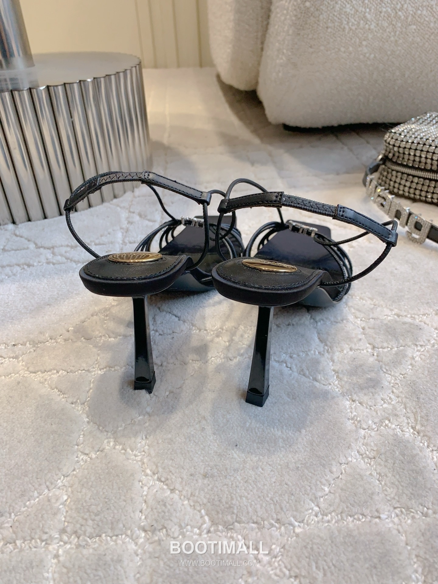 Saint Laurent Crystal Buckle High-Heel Lambskin Black Sandals 생로랑 크리스탈 버클 하이힐 램스킨 블랙 샌들 4