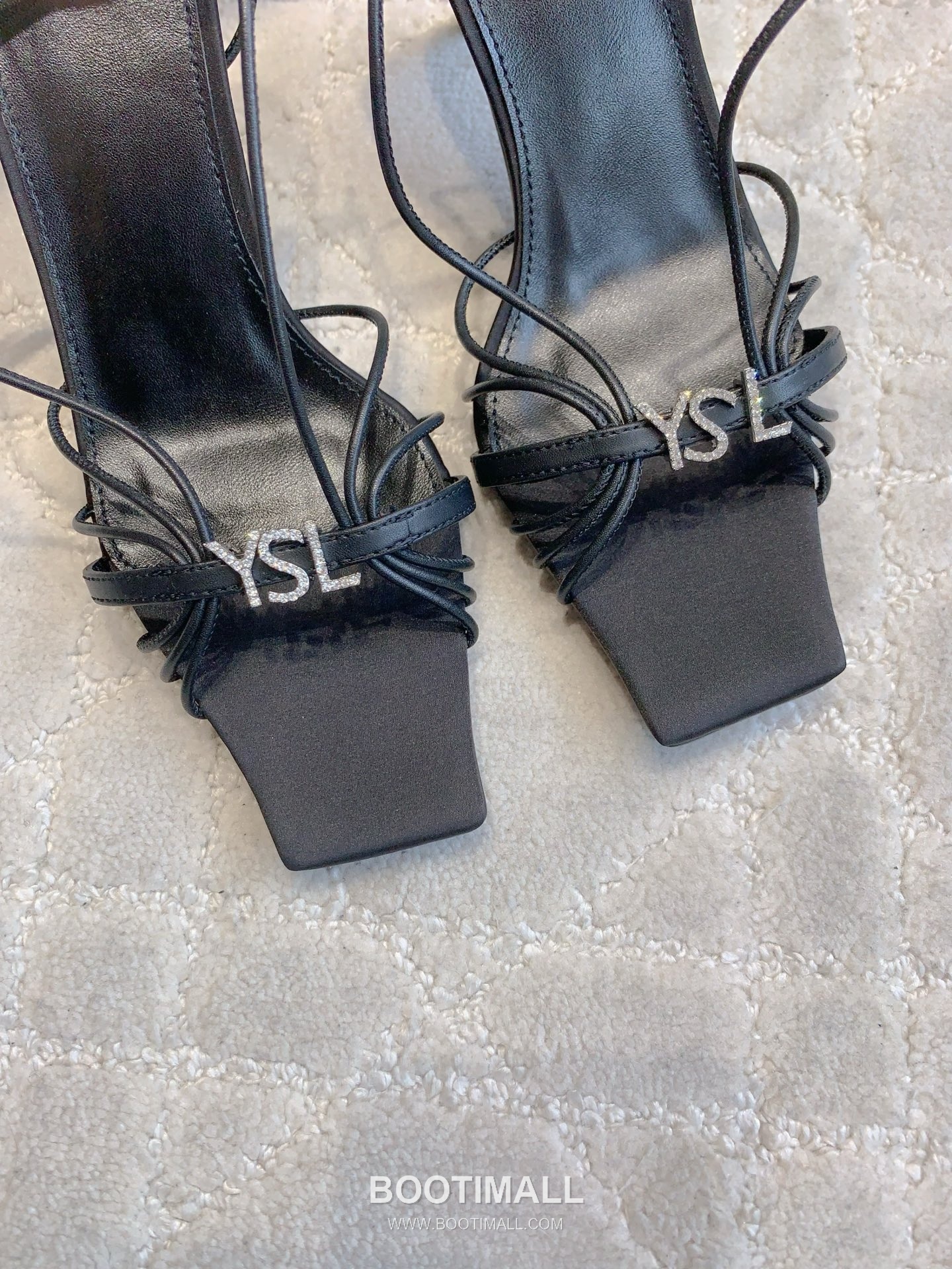 Saint Laurent Crystal Buckle High-Heel Lambskin Black Sandals 생로랑 크리스탈 버클 하이힐 램스킨 블랙 샌들 6