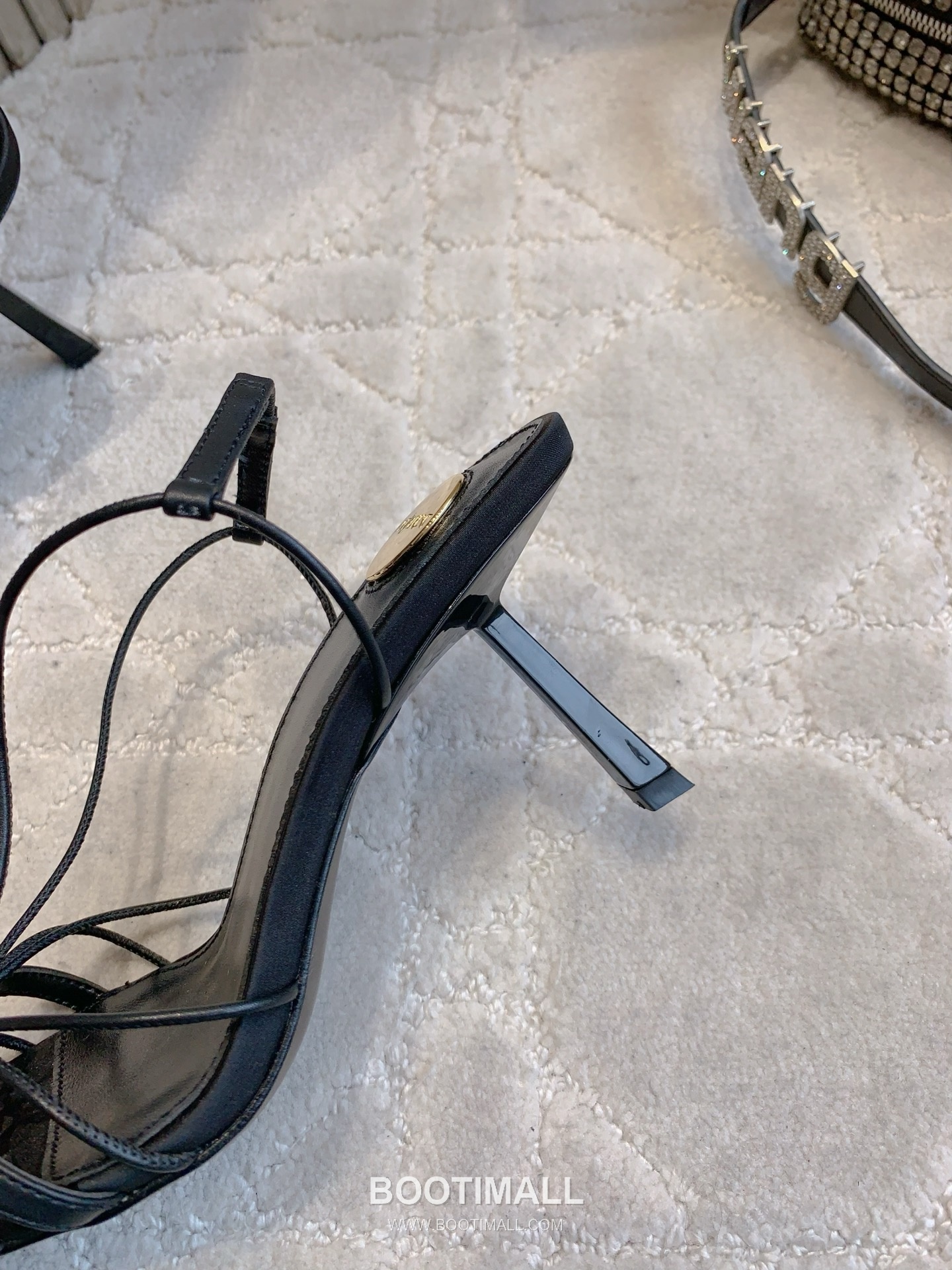 Saint Laurent Crystal Buckle High-Heel Lambskin Black Sandals 생로랑 크리스탈 버클 하이힐 램스킨 블랙 샌들 8