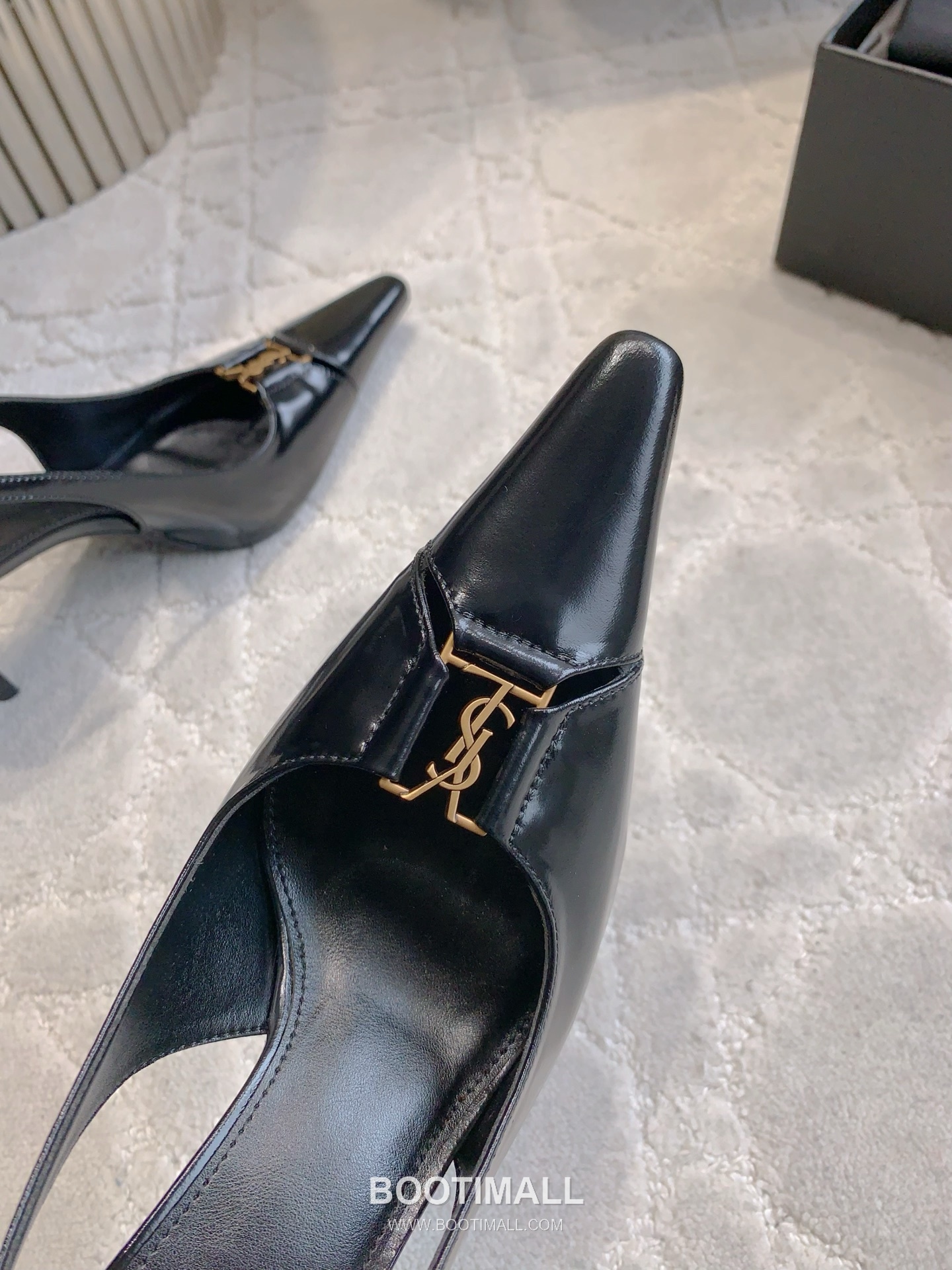 Saint Laurent Logo Slingback Square-Toe Pump Calfskin 생로랑 로고 슬링백 스퀘어토 펌프스 카프스킨 6